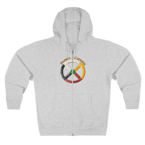 Anishinaabe* Style Medicine Wheel Zip Hoodie