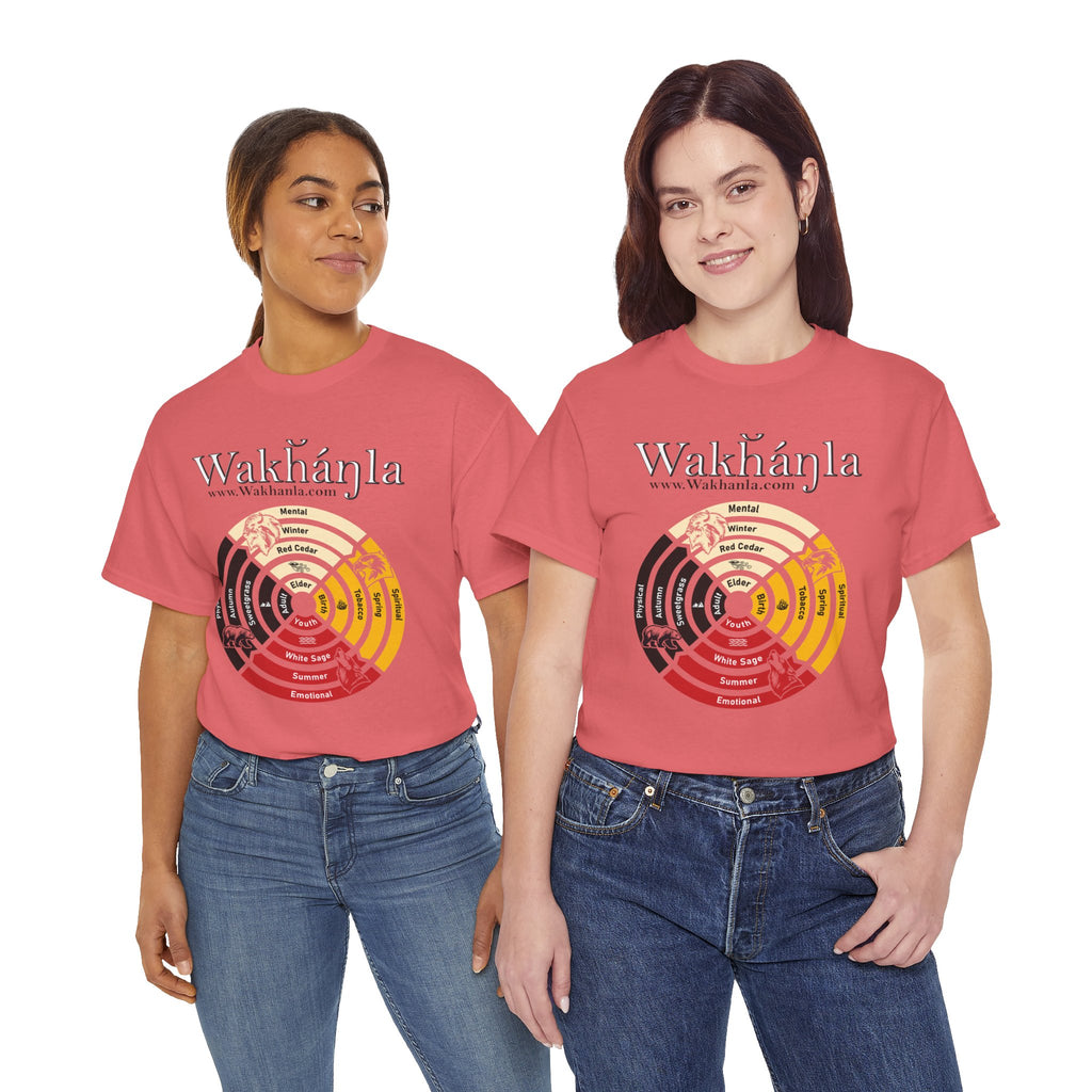 Medicine Wheel Concentric Tee — Sacred Four Teachings Cotton Shirt