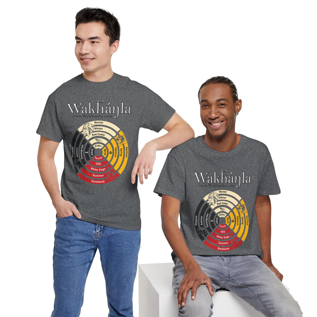 Medicine Wheel Concentric Tee — Sacred Four Teachings Cotton Shirt