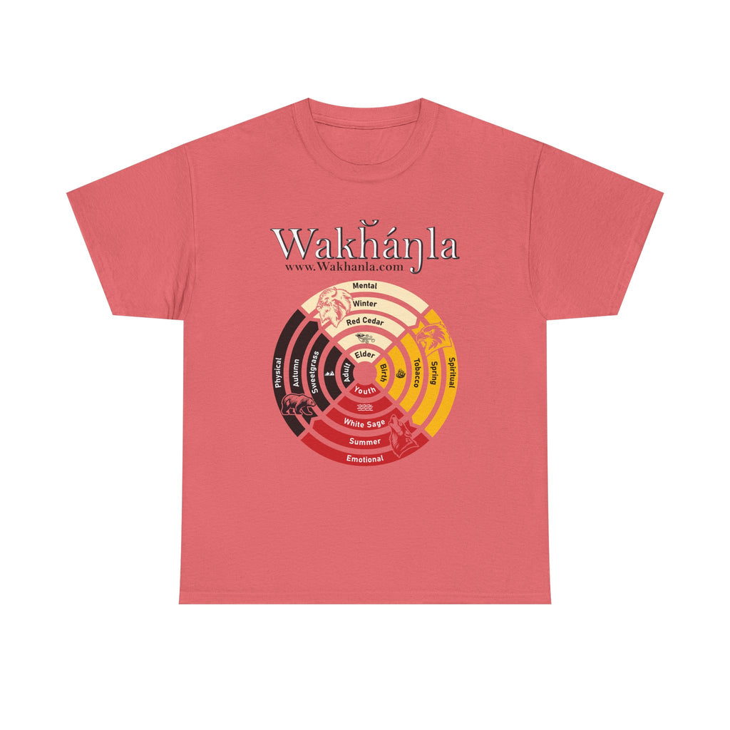 Medicine Wheel Concentric Tee — Sacred Four Teachings Cotton Shirt