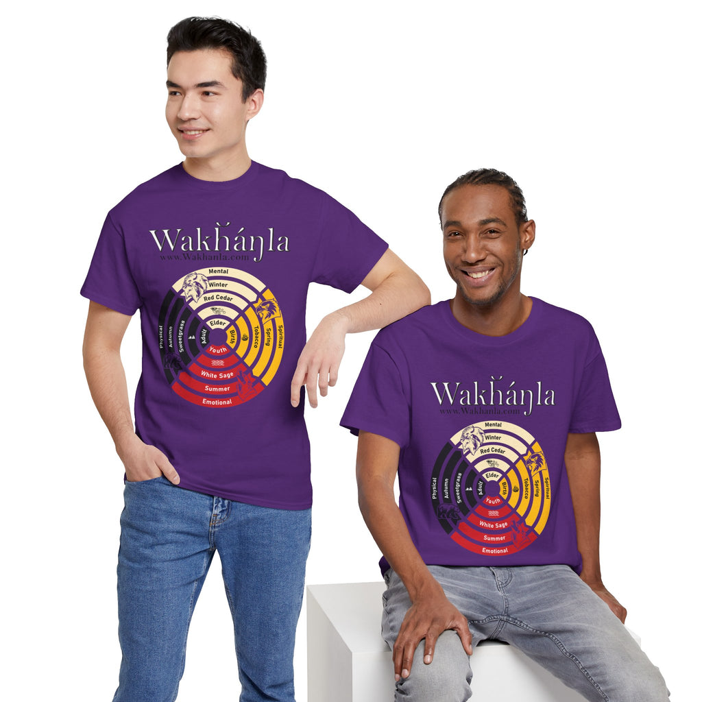 Medicine Wheel Concentric Tee — Sacred Four Teachings Cotton Shirt