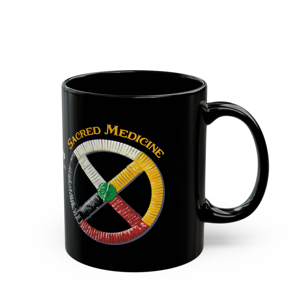 Anishinaabe* Style Porcupine Quill Medicine Wheel Mug (11oz/15oz)