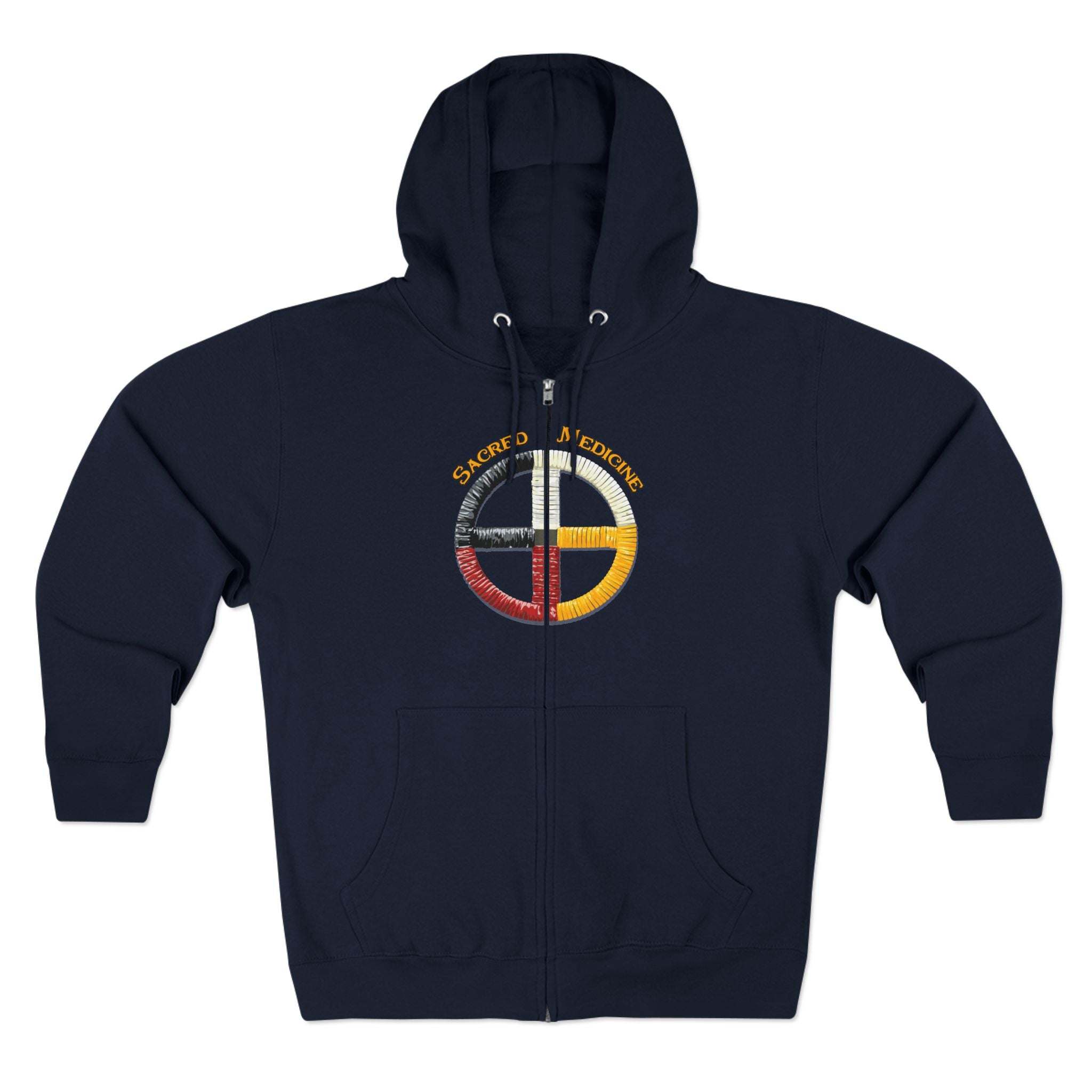 Ojibwe* Style Medicine Wheel Zip Hoodie