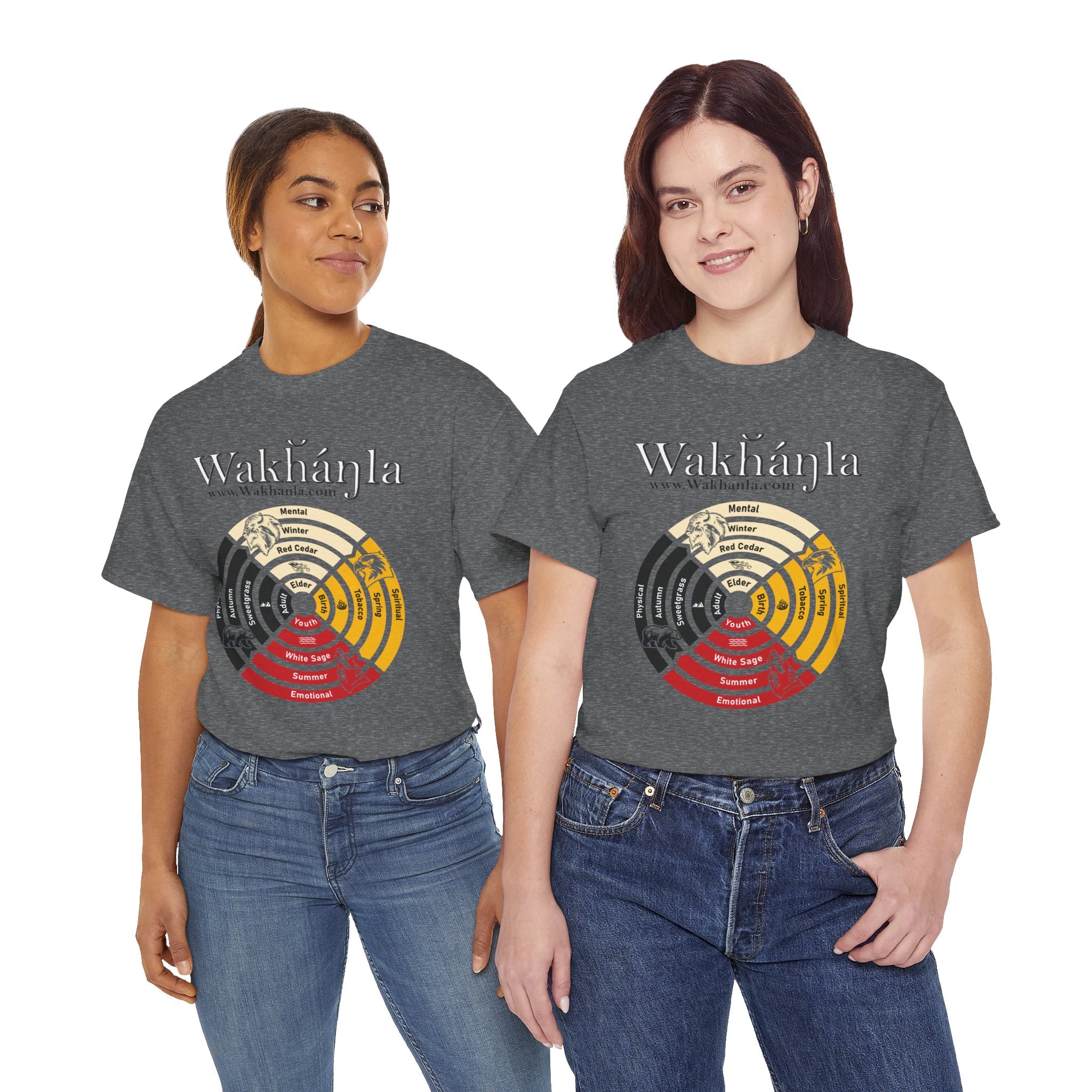 Medicine Wheel Concentric Tee — Sacred Four Teachings Cotton Shirt