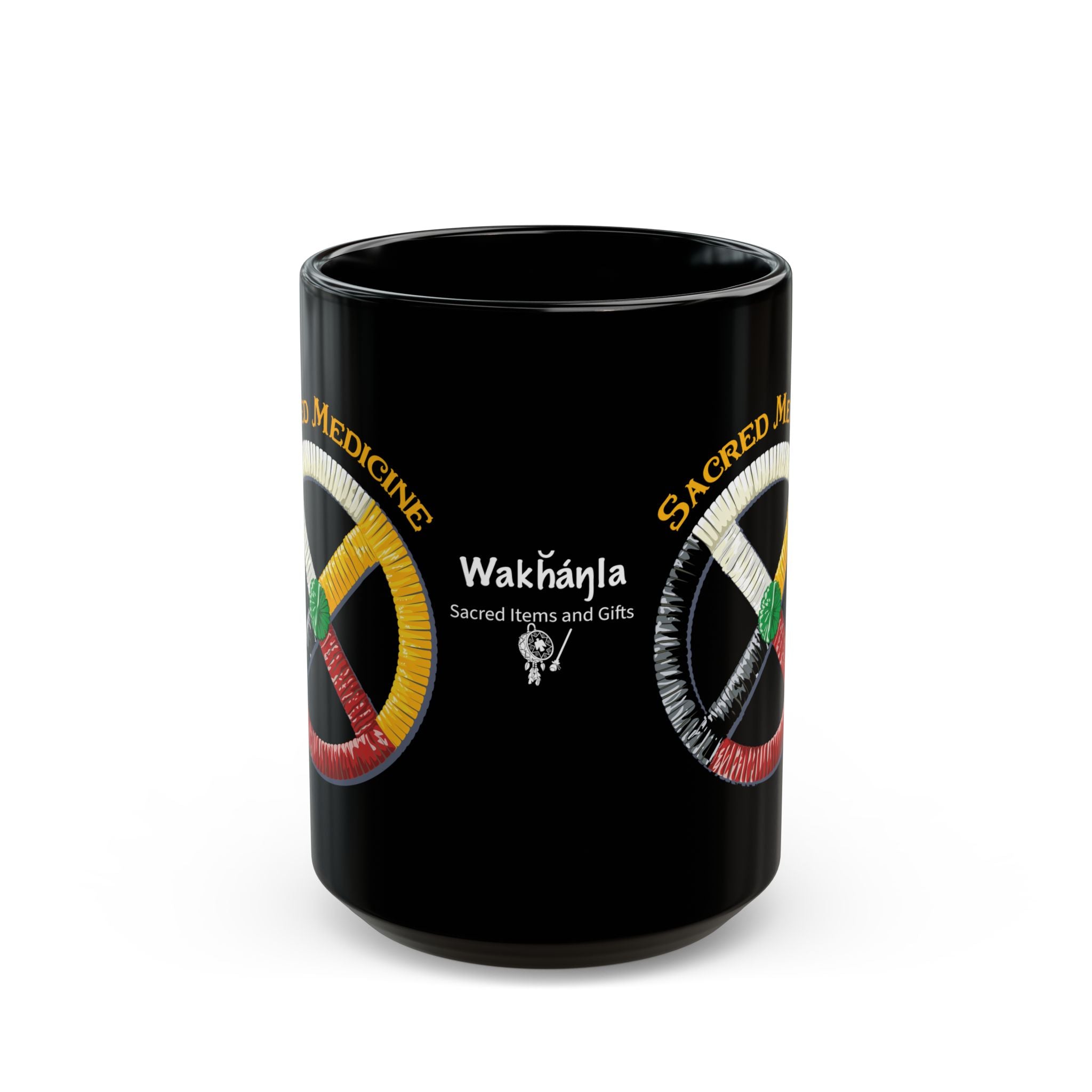 Anishinaabe* Style Porcupine Quill Medicine Wheel Mug (11oz/15oz)