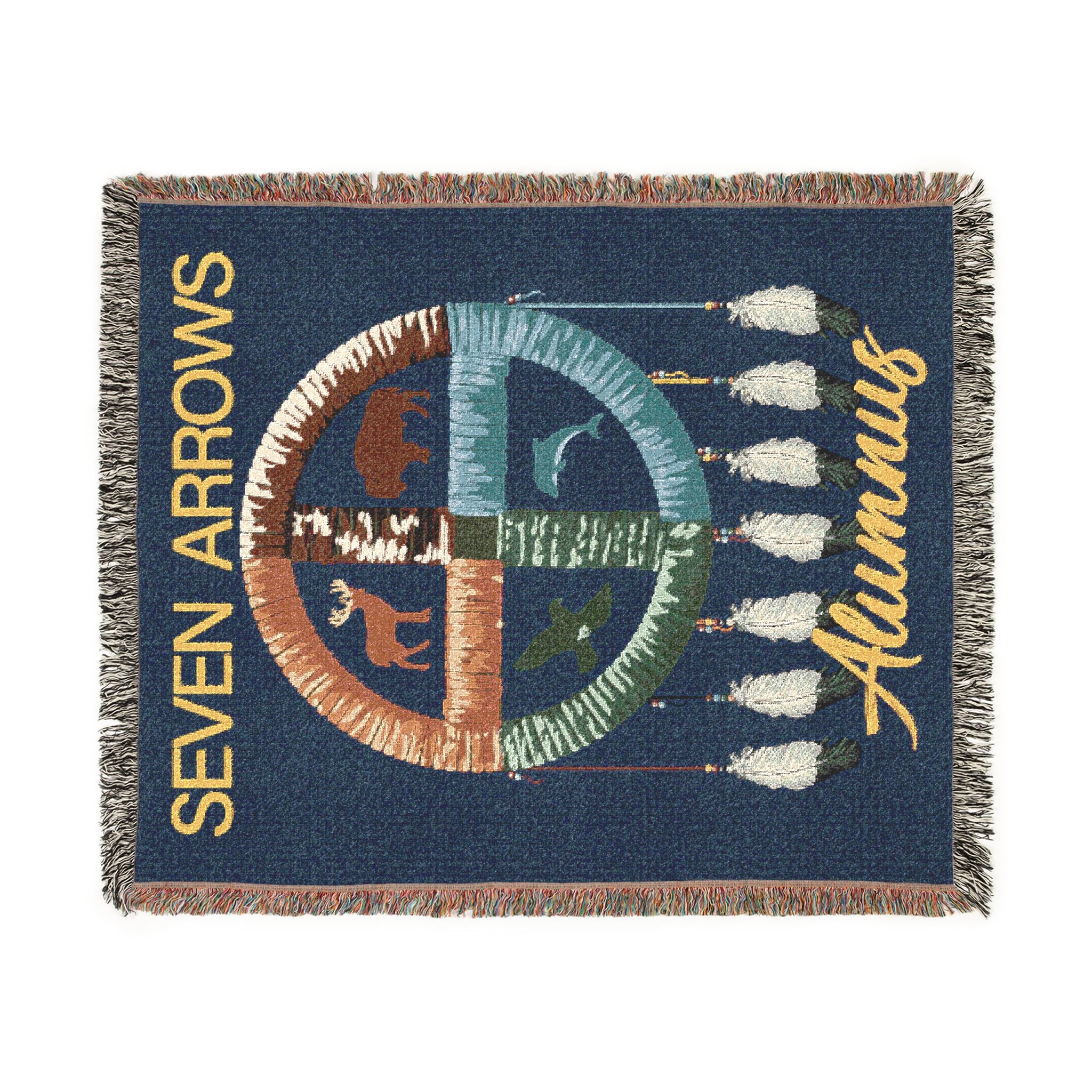 Seven Arrows Woven Blanket – Alumni Medicine Wheel Tapestry/Throw