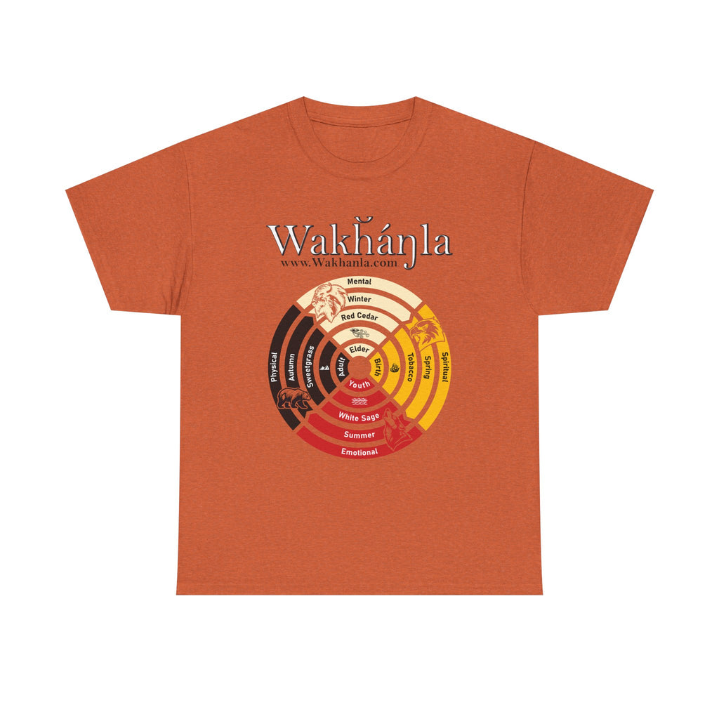 Medicine Wheel Concentric Tee — Sacred Four Teachings Cotton Shirt