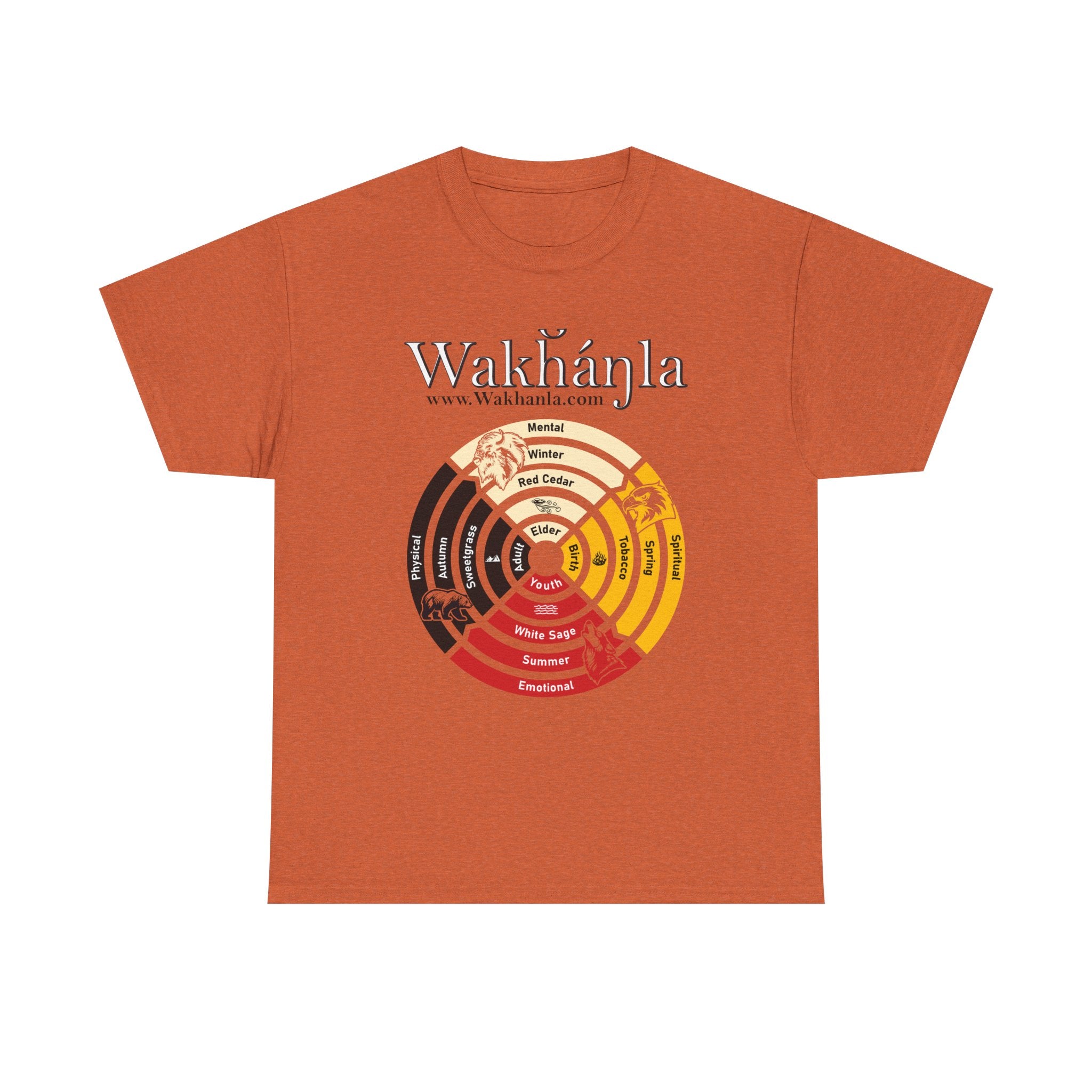 Medicine Wheel Concentric Tee — Sacred Four Teachings Cotton Shirt