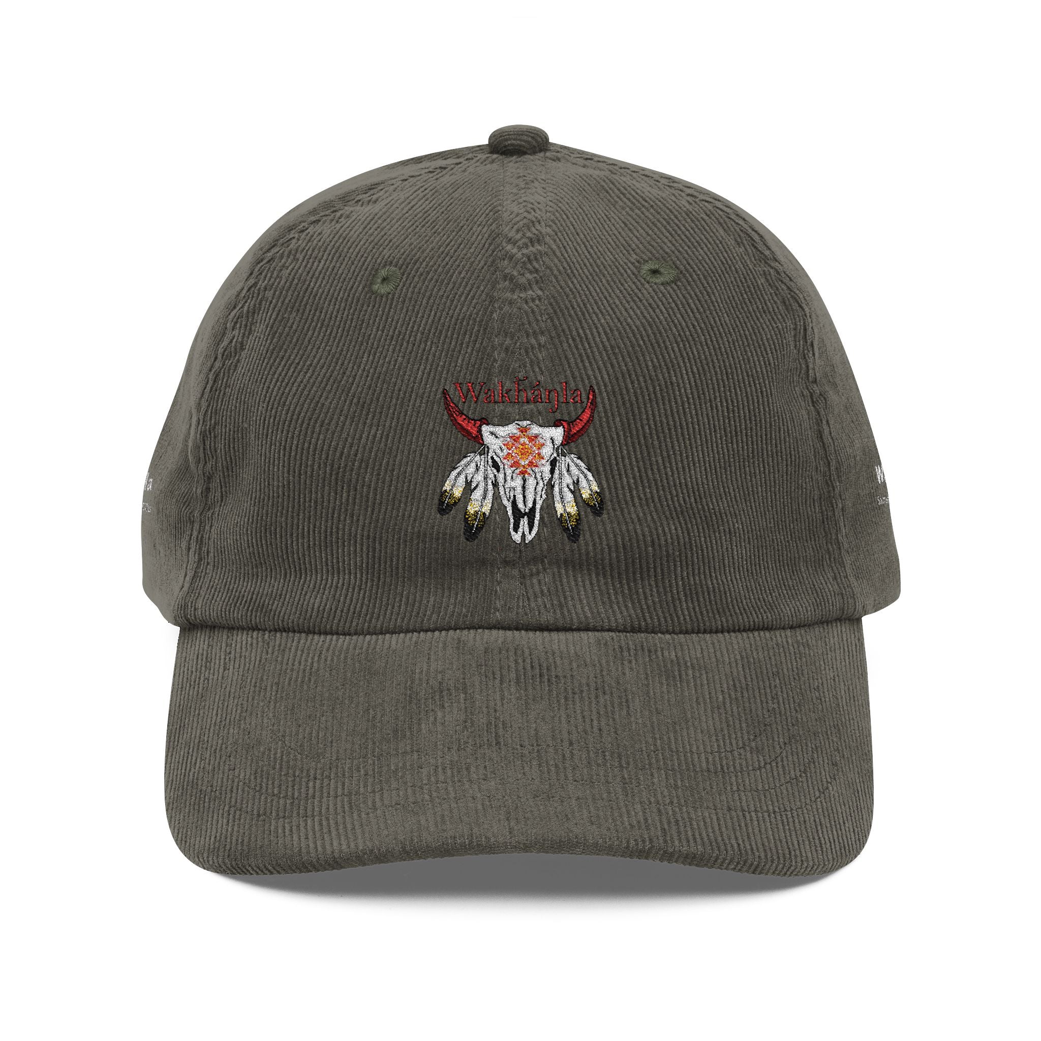 Embroidered Vintage Corduroy Cap — Wakhanla Logo