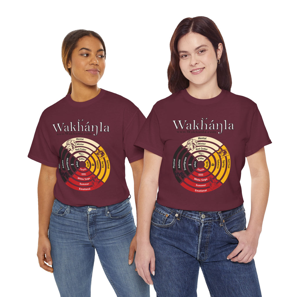 Medicine Wheel Concentric Tee — Sacred Four Teachings Cotton Shirt