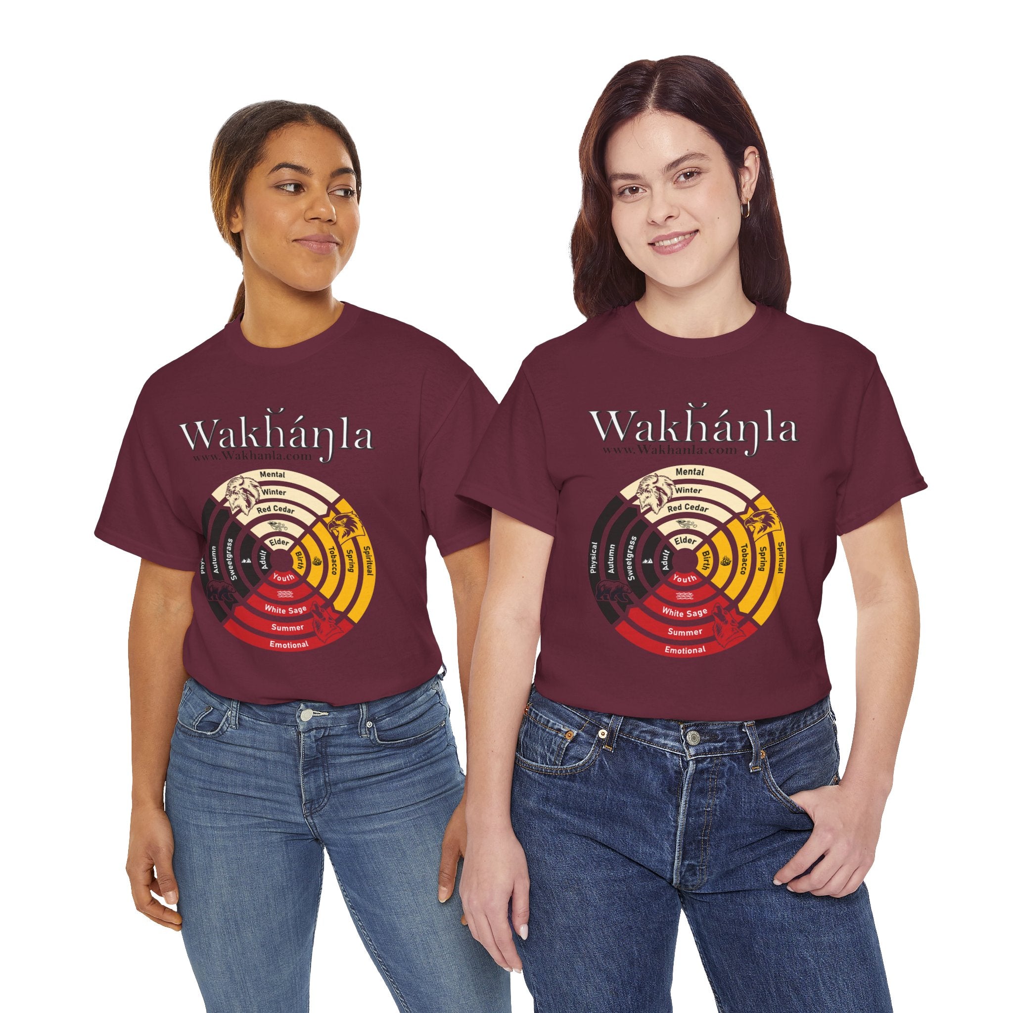 Medicine Wheel Concentric Tee — Sacred Four Teachings Cotton Shirt