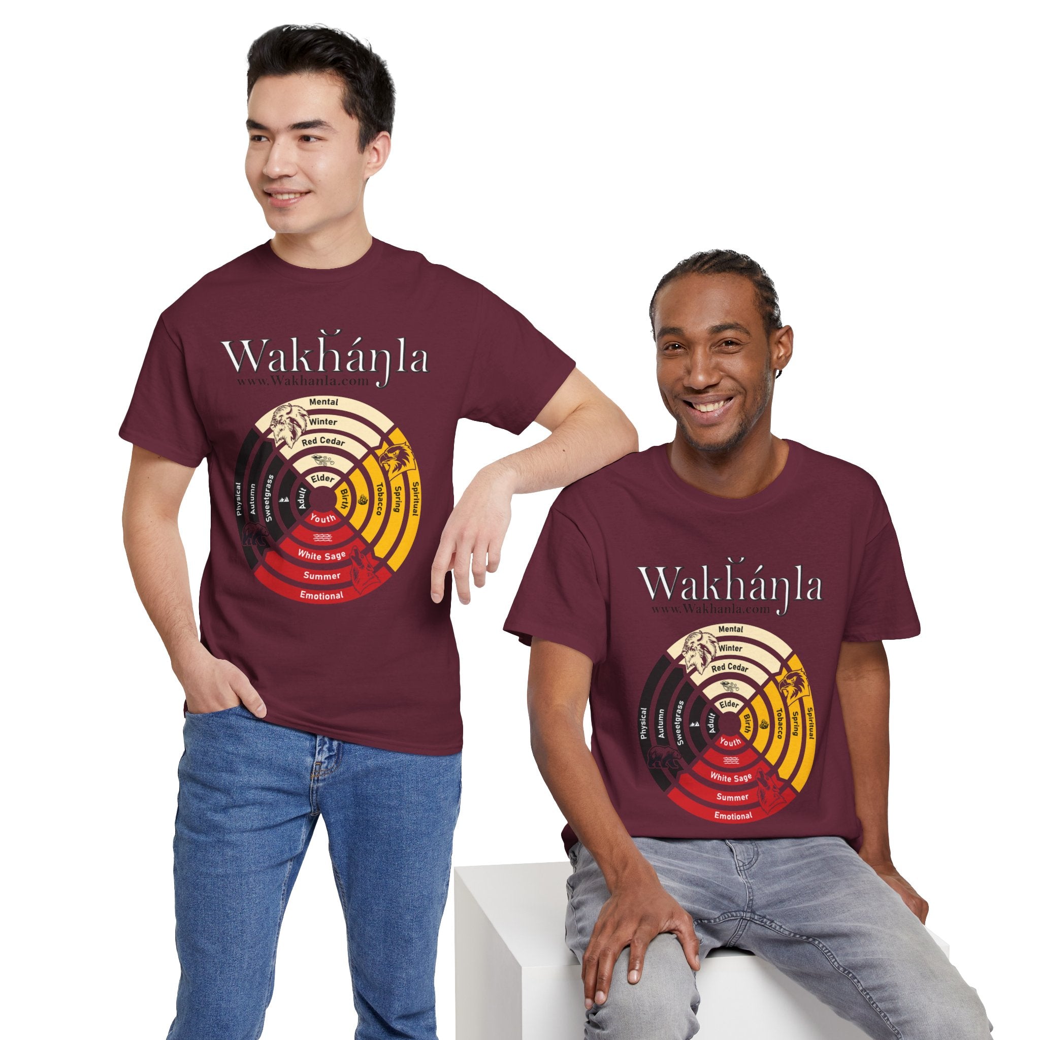 Medicine Wheel Concentric Tee — Sacred Four Teachings Cotton Shirt