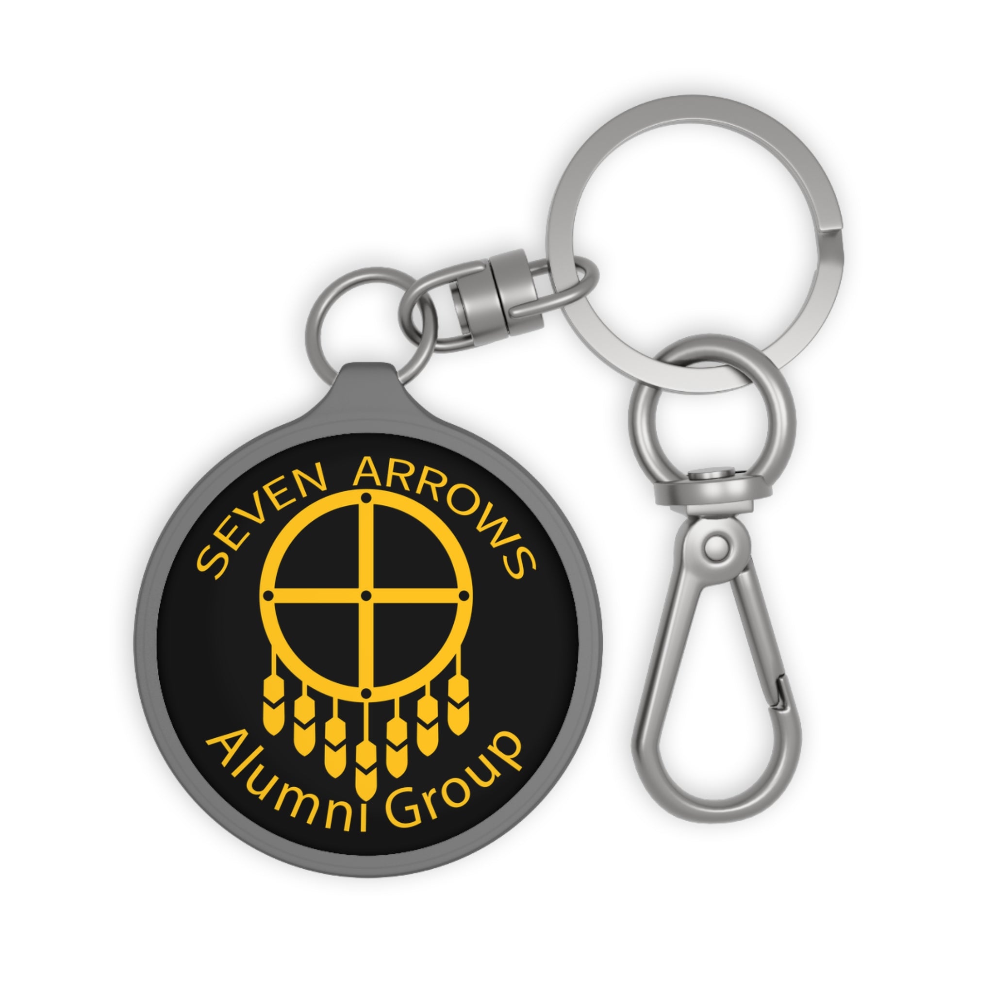 Yellow Seven Arrows Logo Alumni Group Keyring