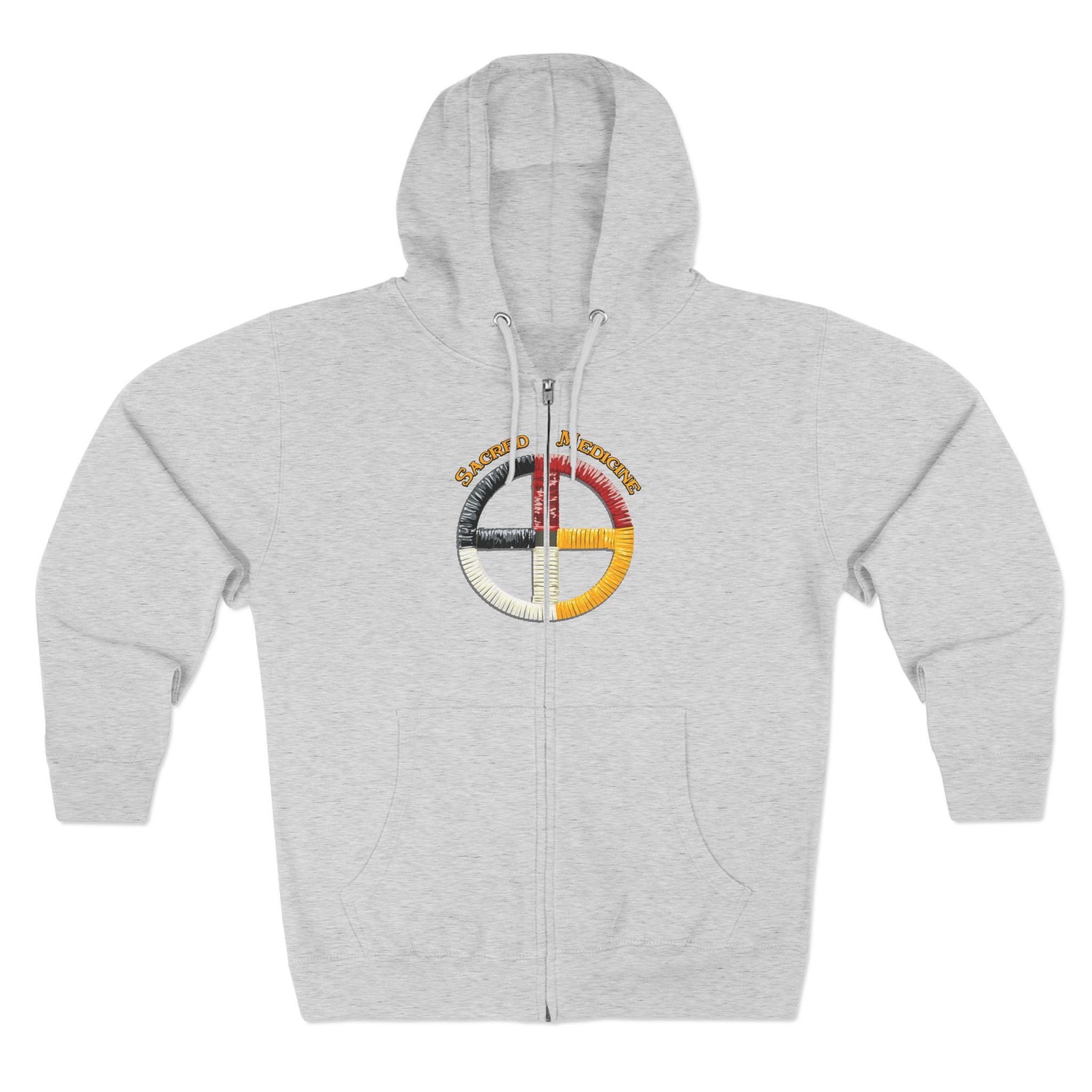 Lakota* Style Medicine Wheel Zip Hoodie
