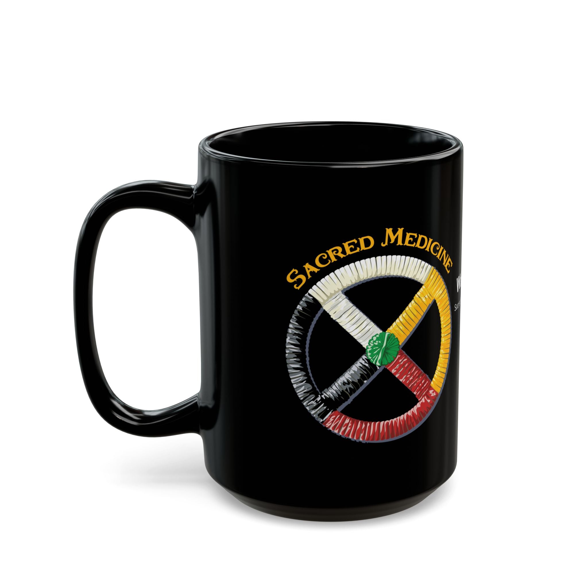 Anishinaabe* Style Porcupine Quill Medicine Wheel Mug (11oz/15oz)