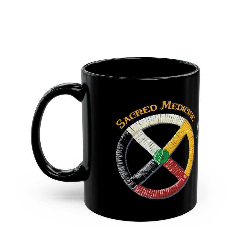 Anishinaabe* Style Porcupine Quill Medicine Wheel Mug (11oz/15oz)