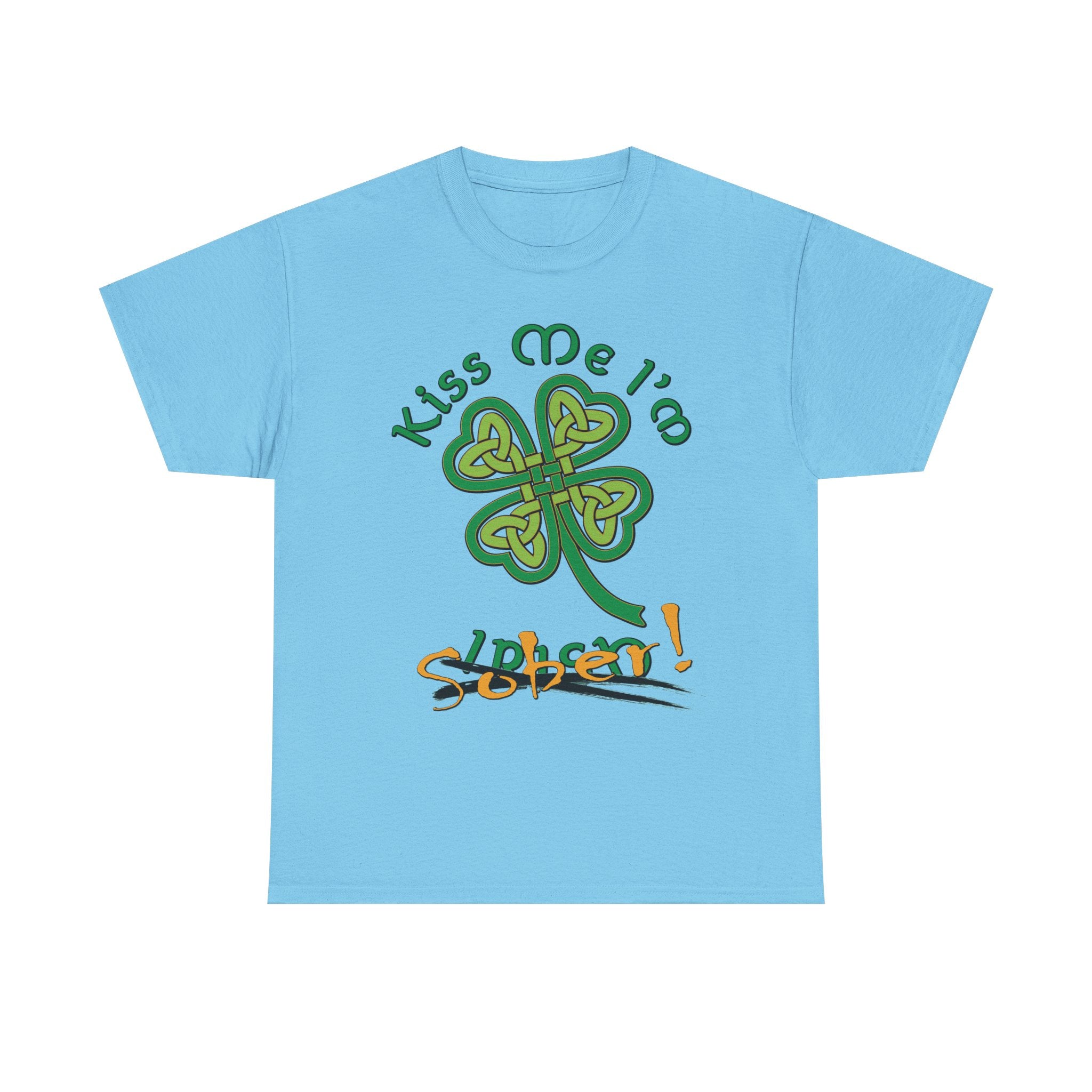 Kiss Me I'm Sober T-Shirt | Shamrock on Cool Colors