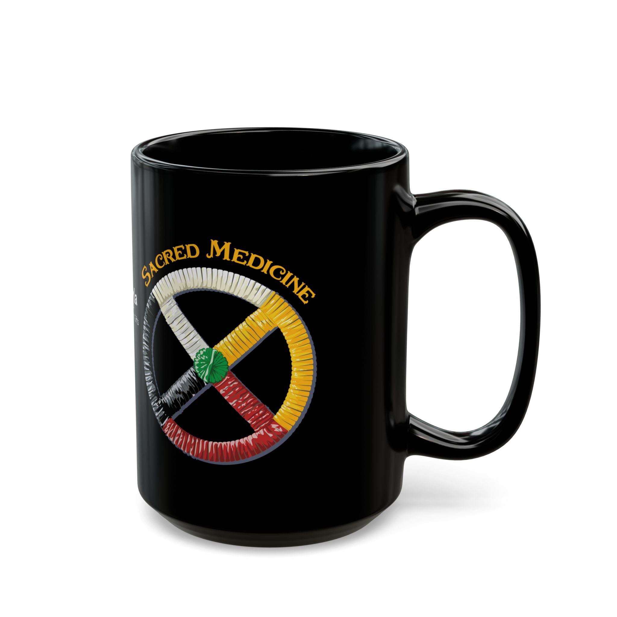 Anishinaabe* Style Porcupine Quill Medicine Wheel Mug (11oz/15oz)