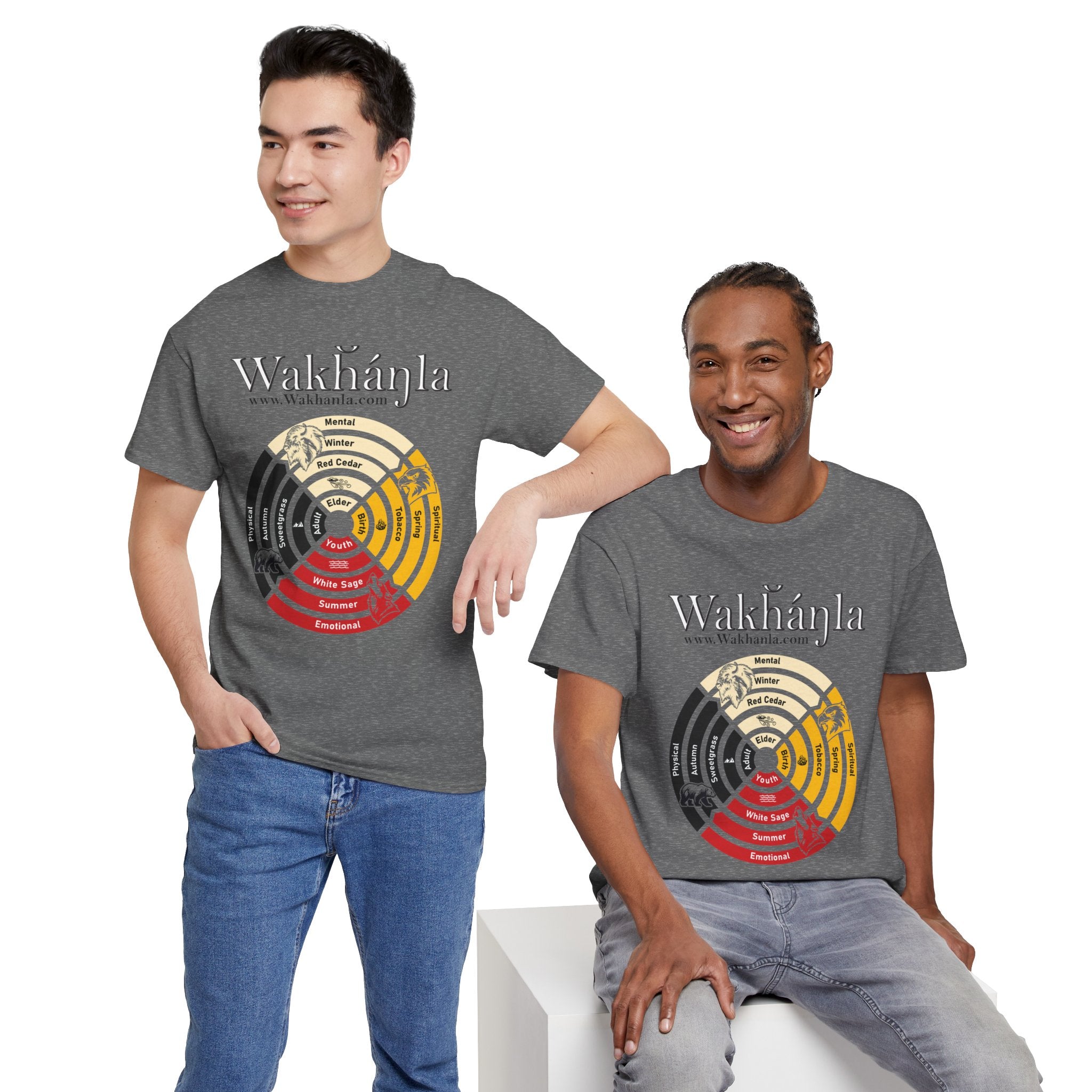 Medicine Wheel Concentric Tee — Sacred Four Teachings Cotton Shirt