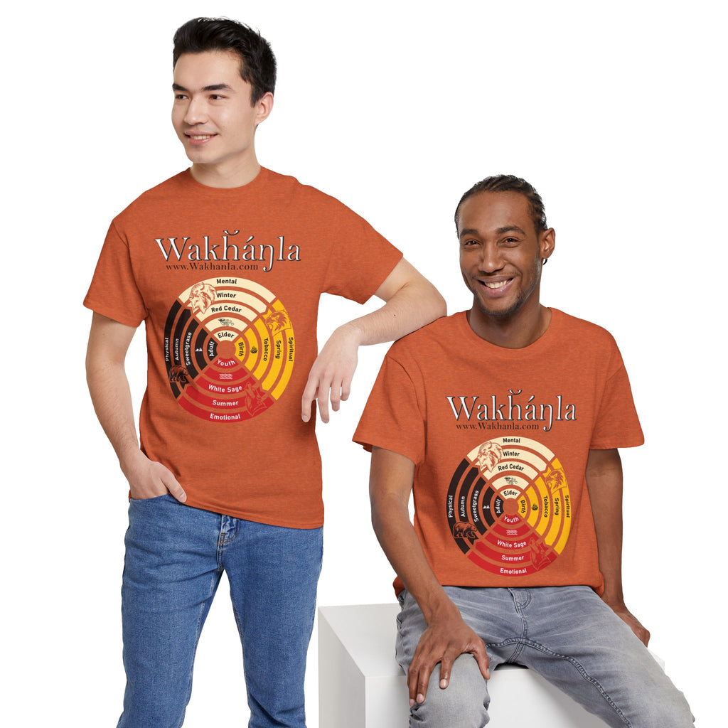 Medicine Wheel Concentric Tee — Sacred Four Teachings Cotton Shirt