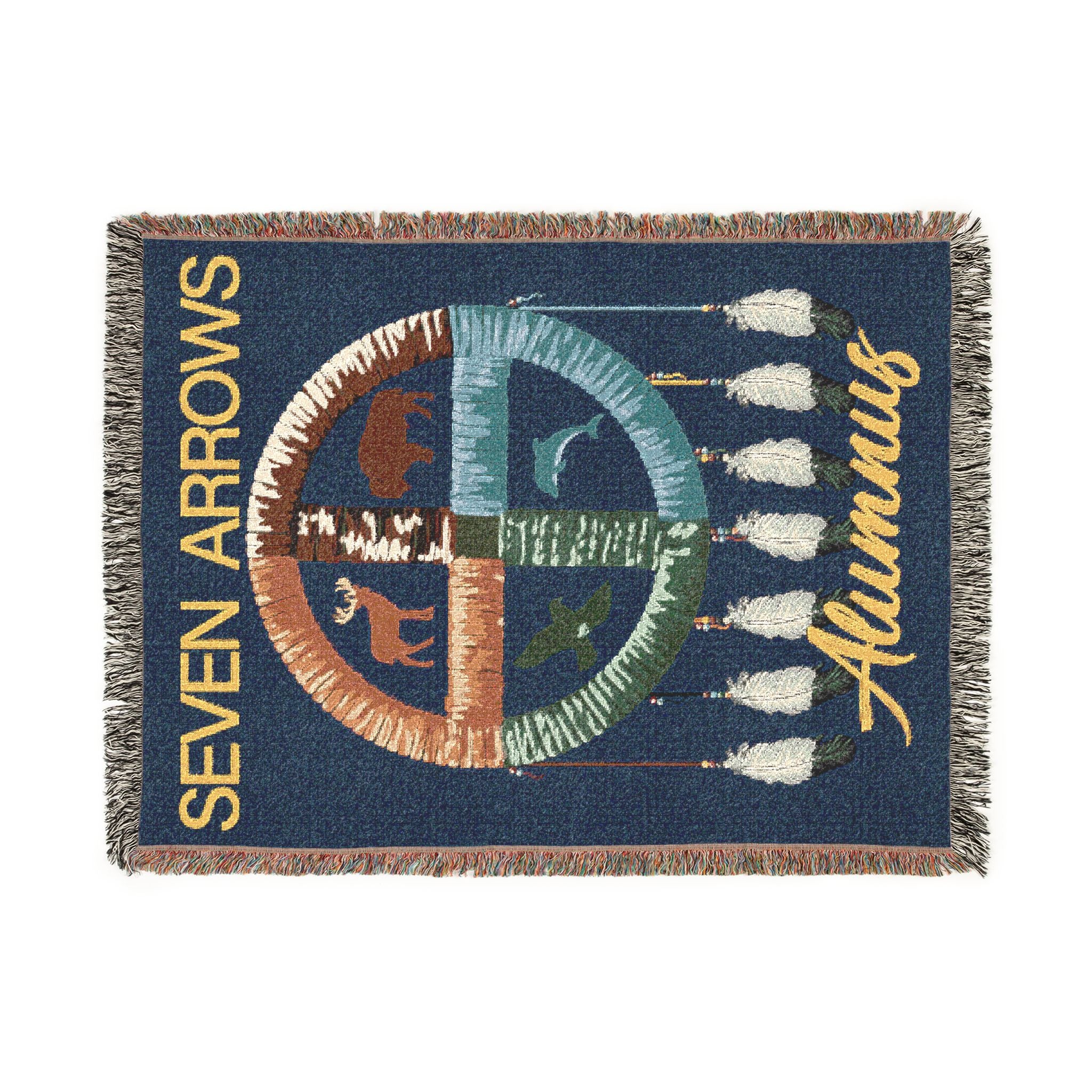 Seven Arrows Woven Blanket – Alumni Medicine Wheel Tapestry/Throw