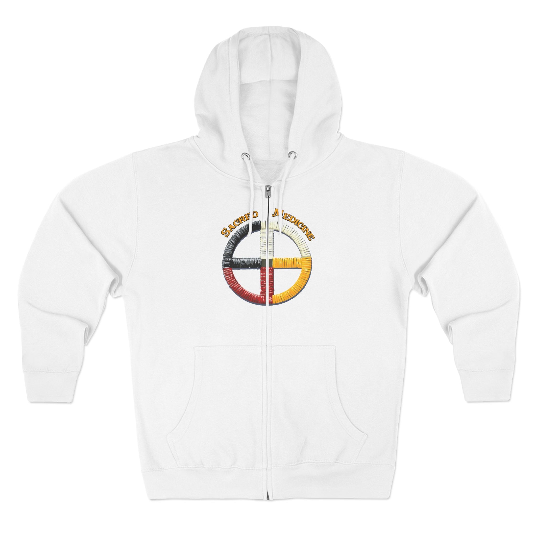 Ojibwe* Style Medicine Wheel Zip Hoodie