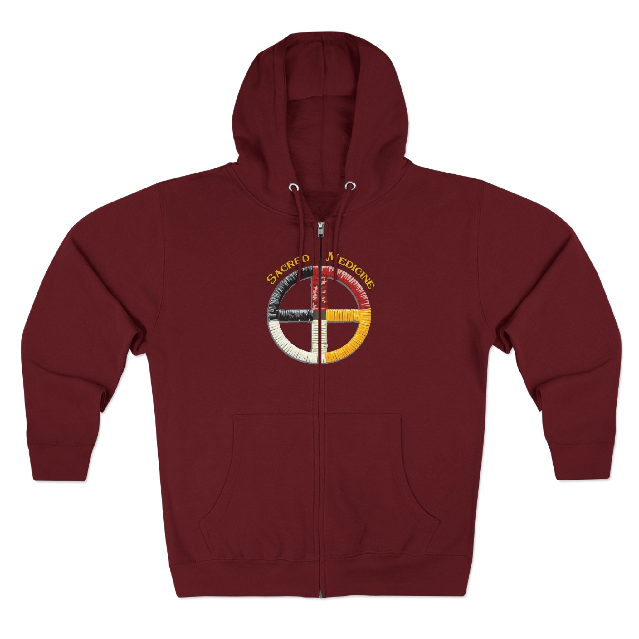 Lakota* Style Medicine Wheel Zip Hoodie