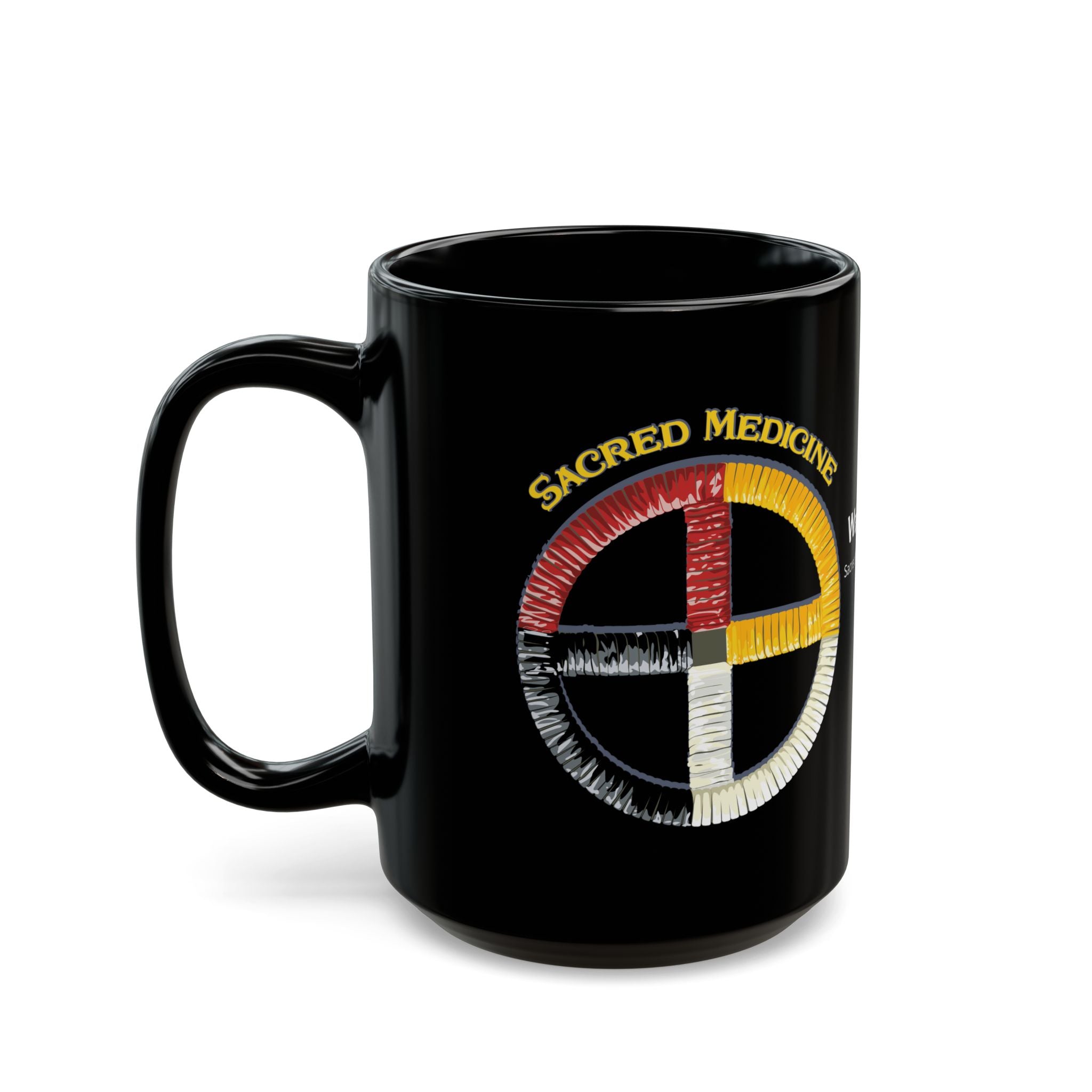 Ojibwe* Style Porcupine Quill Medicine Wheel Mug (11oz/15oz)