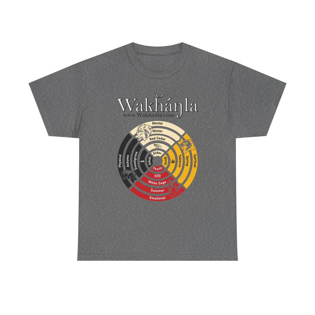 Medicine Wheel Concentric Tee — Sacred Four Teachings Cotton Shirt
