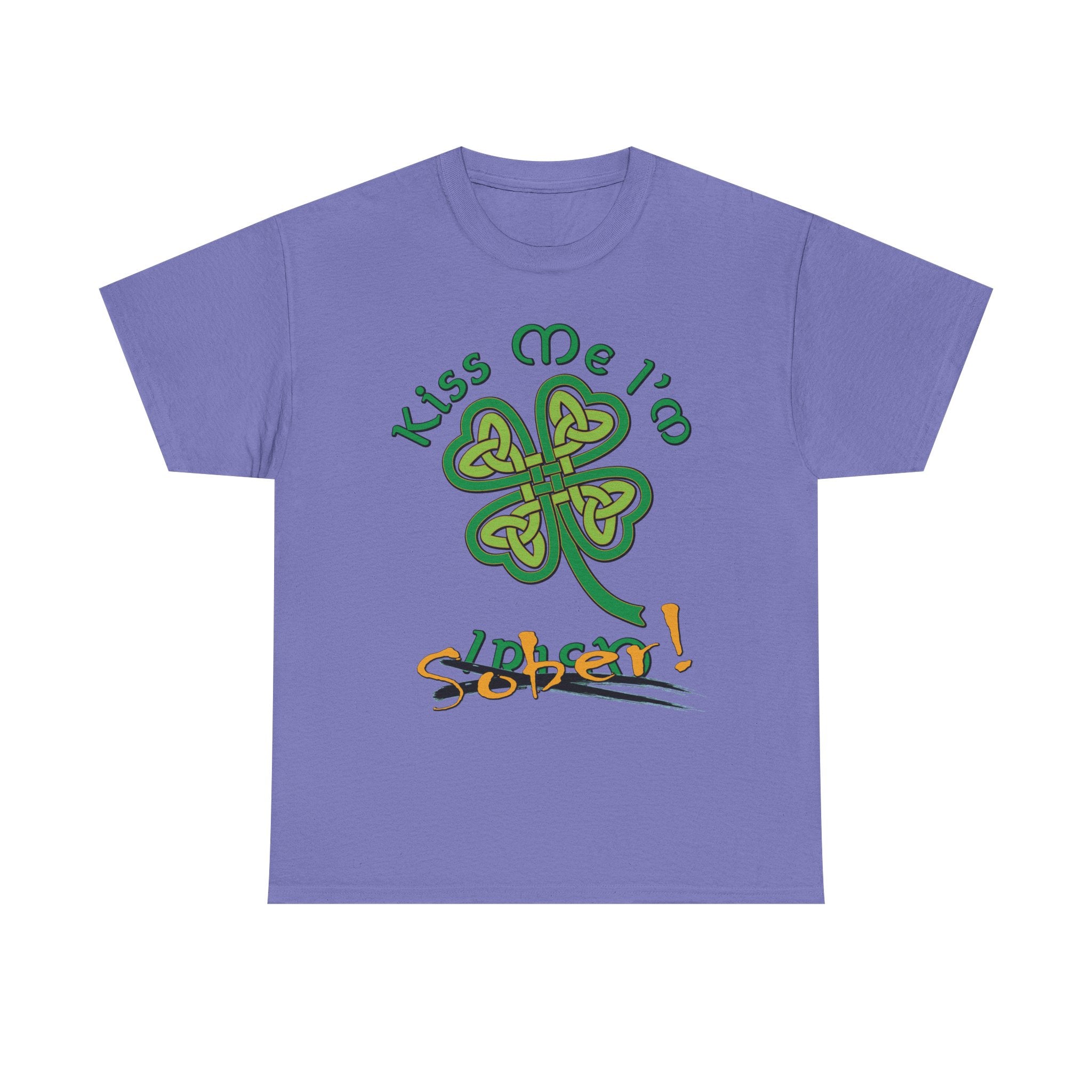 Kiss Me I'm Sober T-Shirt | Shamrock on Cool Colors