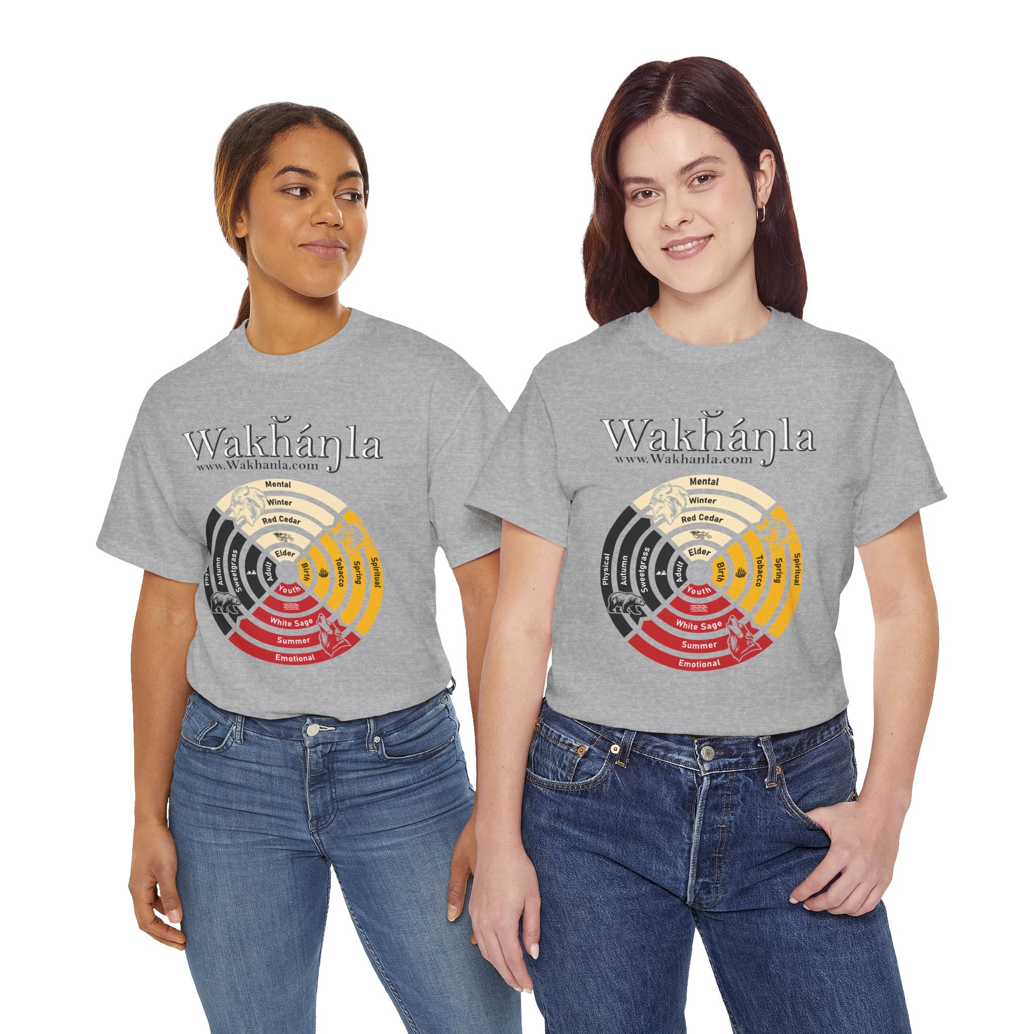 Medicine Wheel Concentric Tee — Sacred Four Teachings Cotton Shirt