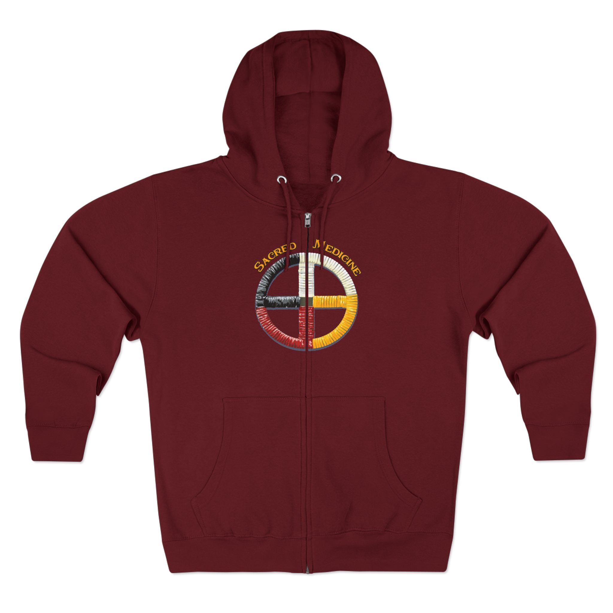 Ojibwe* Style Medicine Wheel Zip Hoodie