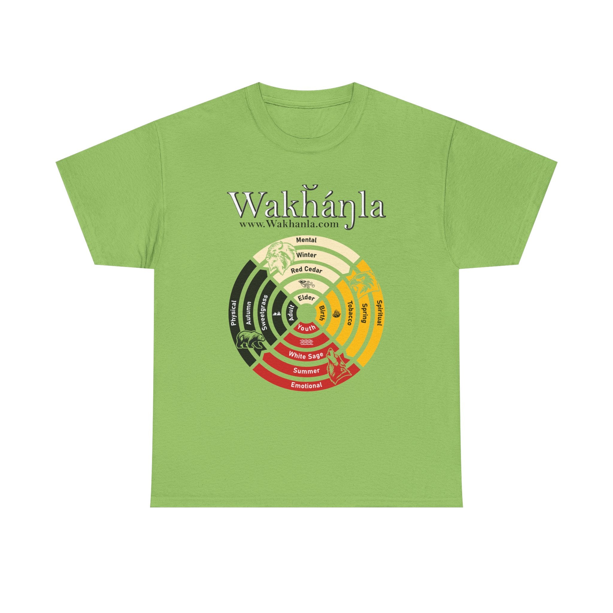 Medicine Wheel Concentric Tee — Sacred Four Teachings Cotton Shirt