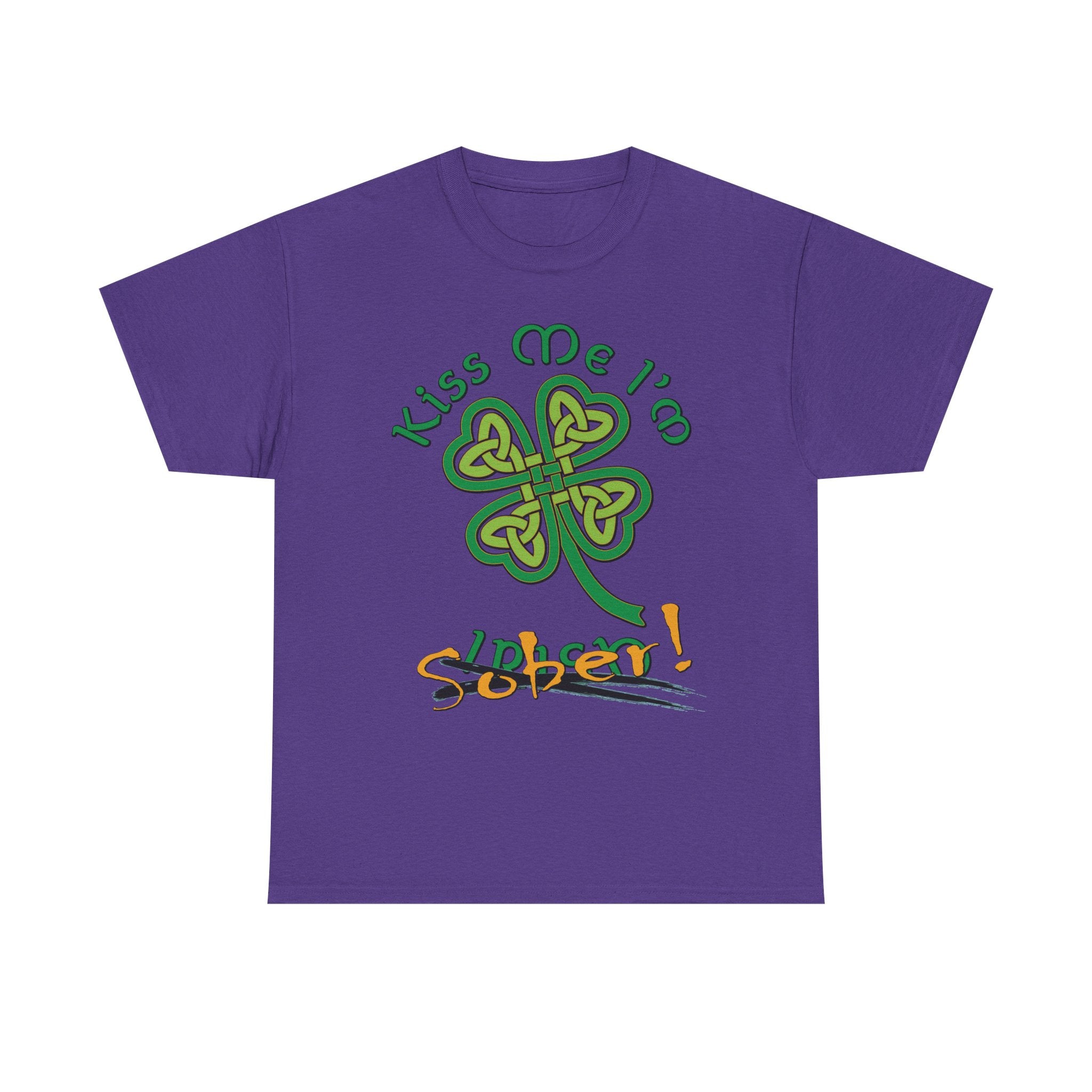 Kiss Me I'm Sober T-Shirt | Shamrock on Cool Colors