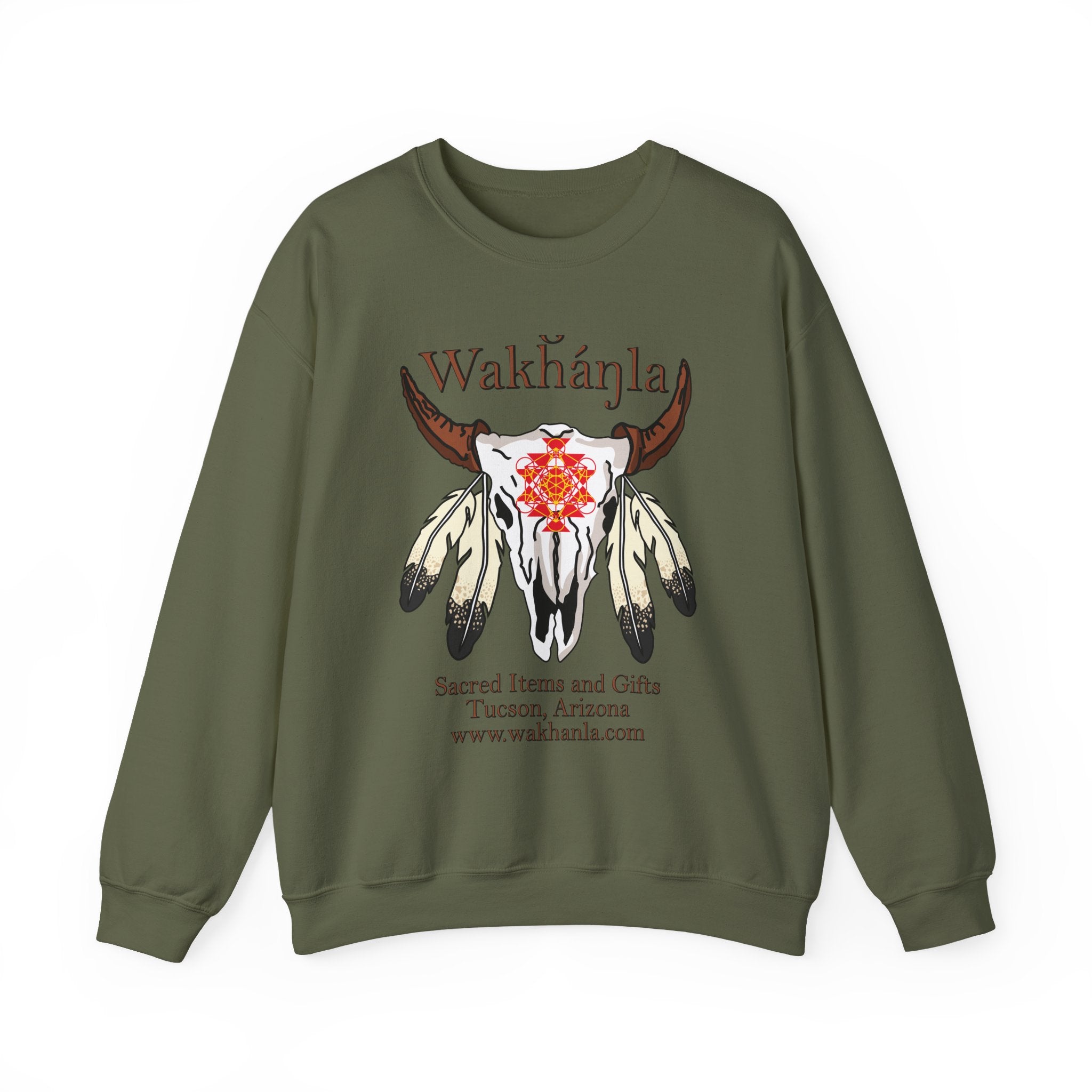 Wakhanla Buffalo Skull Logo Crewneck Sweatshirt