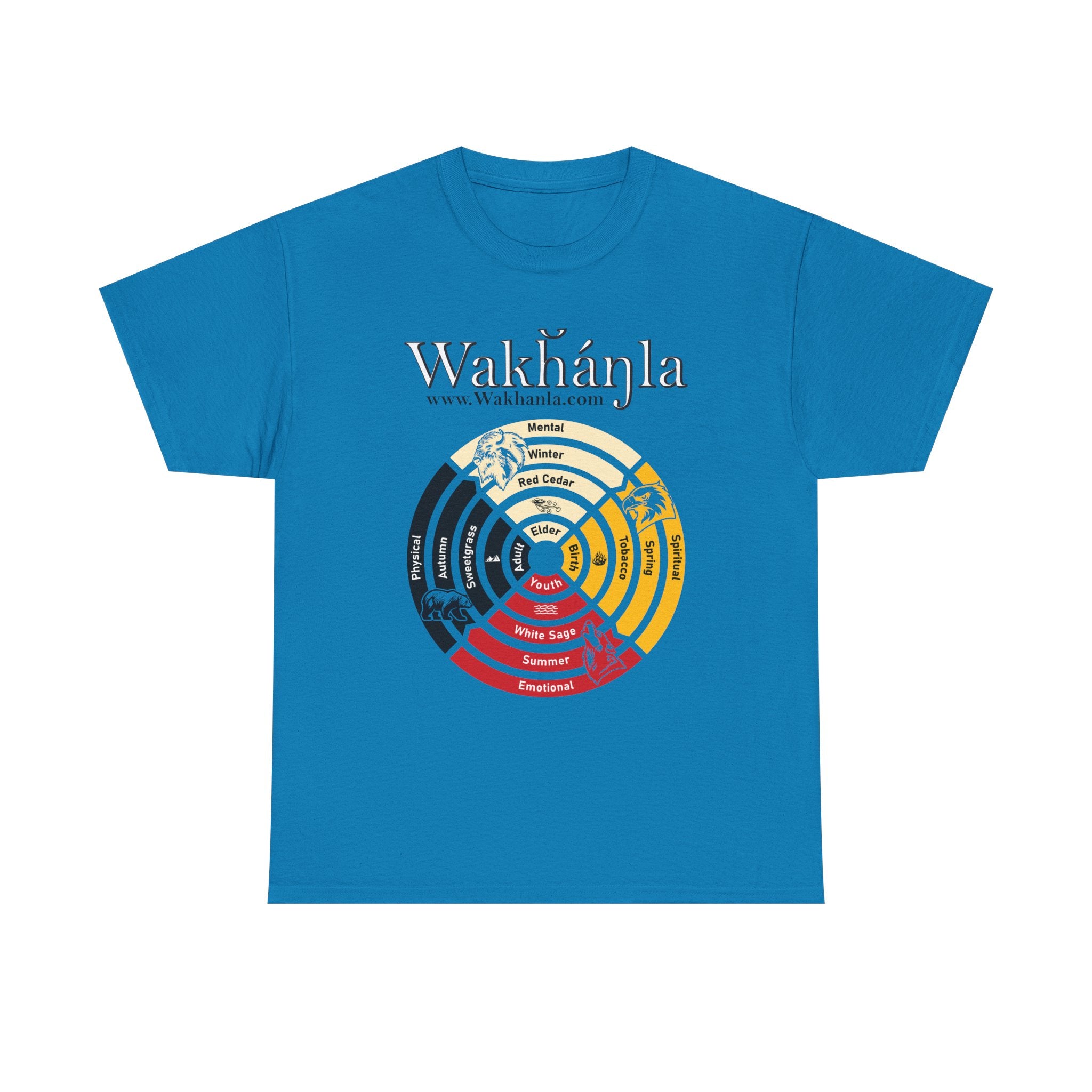 Medicine Wheel Concentric Tee — Sacred Four Teachings Cotton Shirt