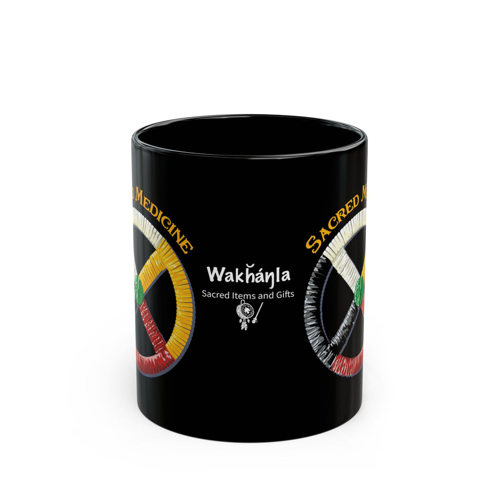 Anishinaabe* Style Porcupine Quill Medicine Wheel Mug (11oz/15oz)