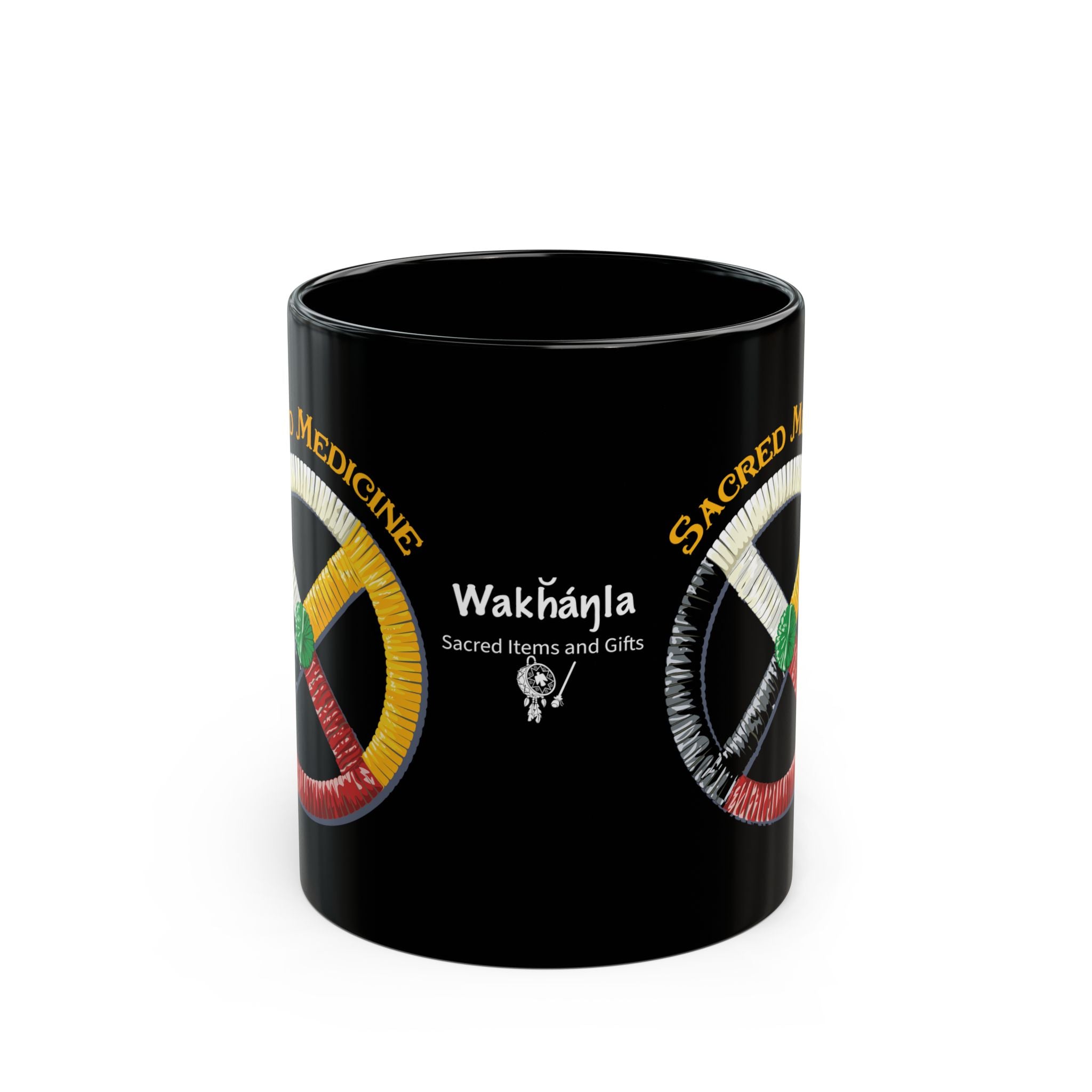 Anishinaabe* Style Porcupine Quill Medicine Wheel Mug (11oz/15oz)