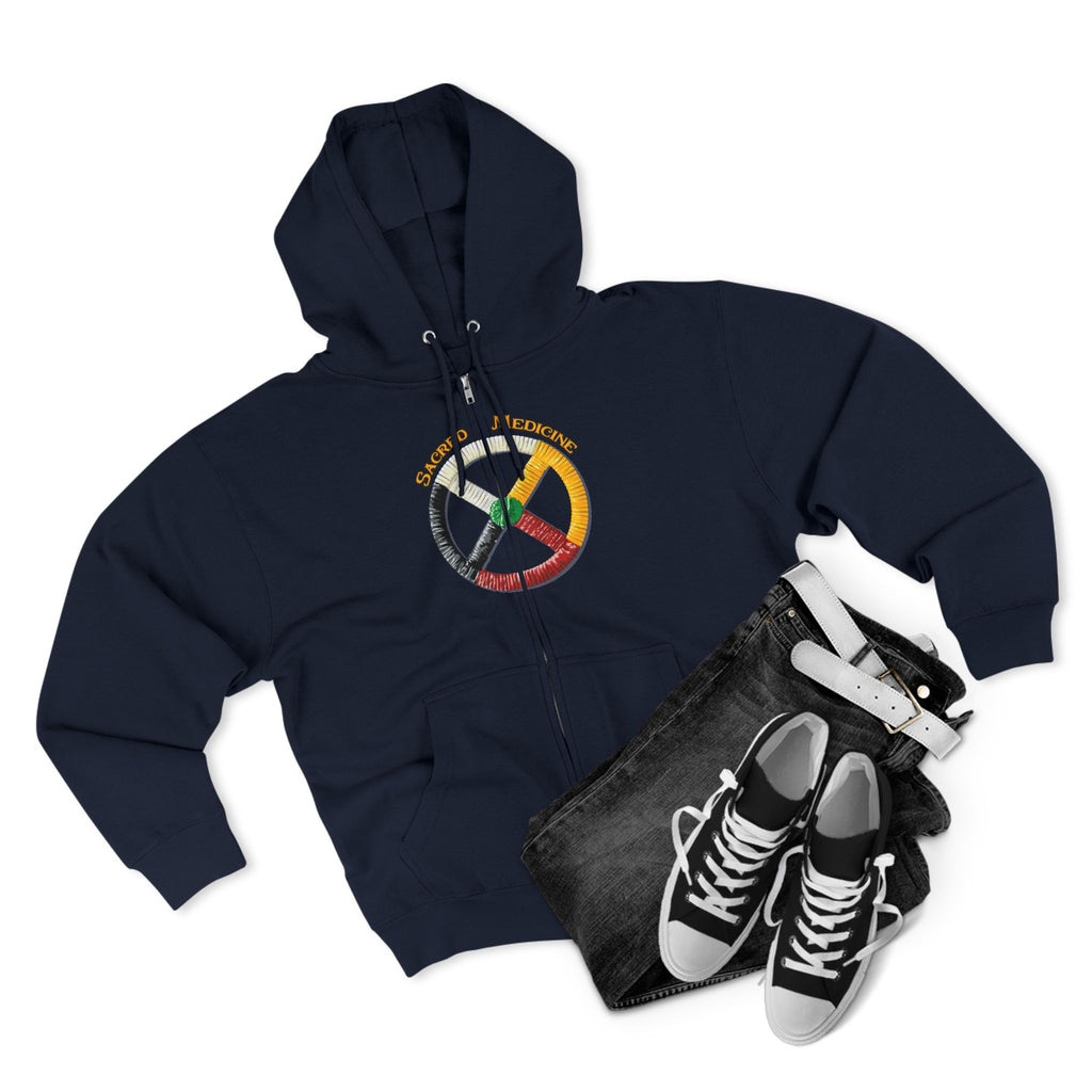 Anishinaabe* Style Medicine Wheel Zip Hoodie