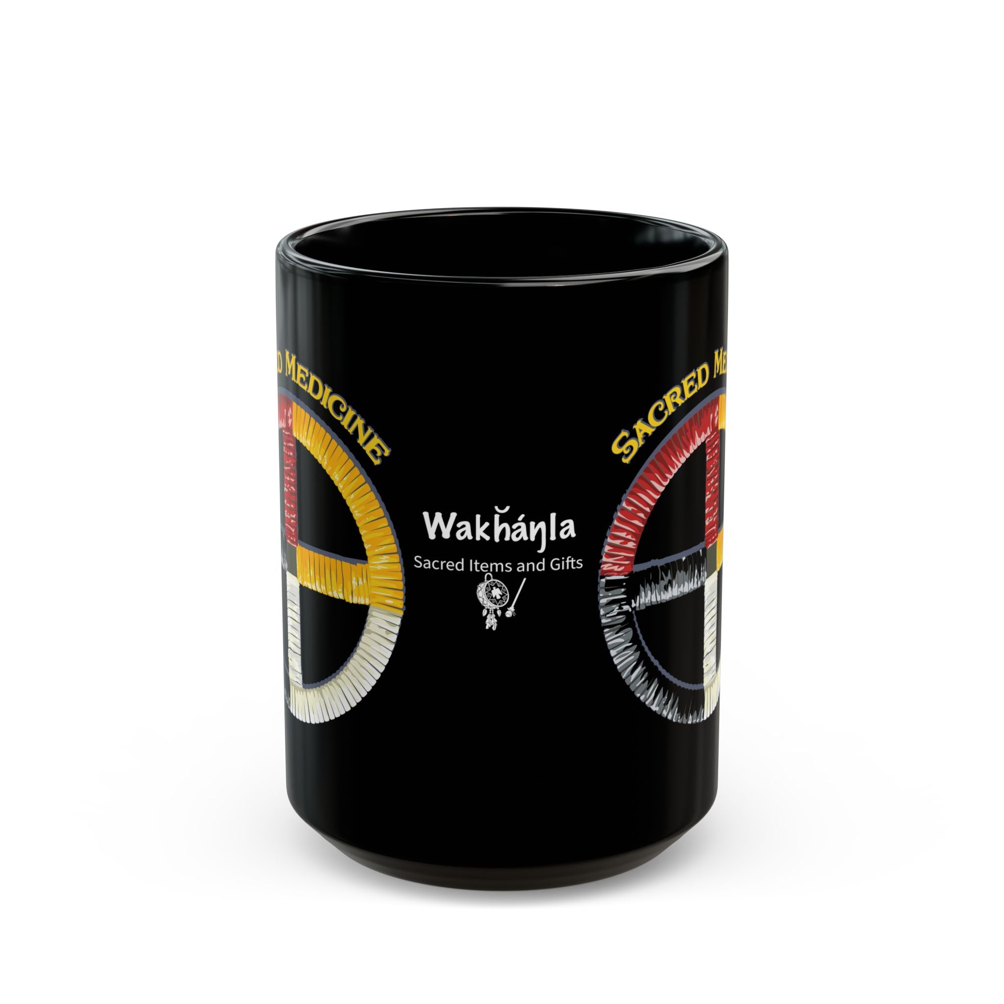 Ojibwe* Style Porcupine Quill Medicine Wheel Mug (11oz/15oz)