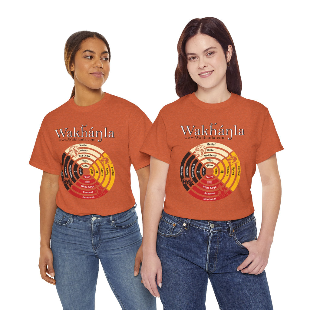 Medicine Wheel Concentric Tee — Sacred Four Teachings Cotton Shirt