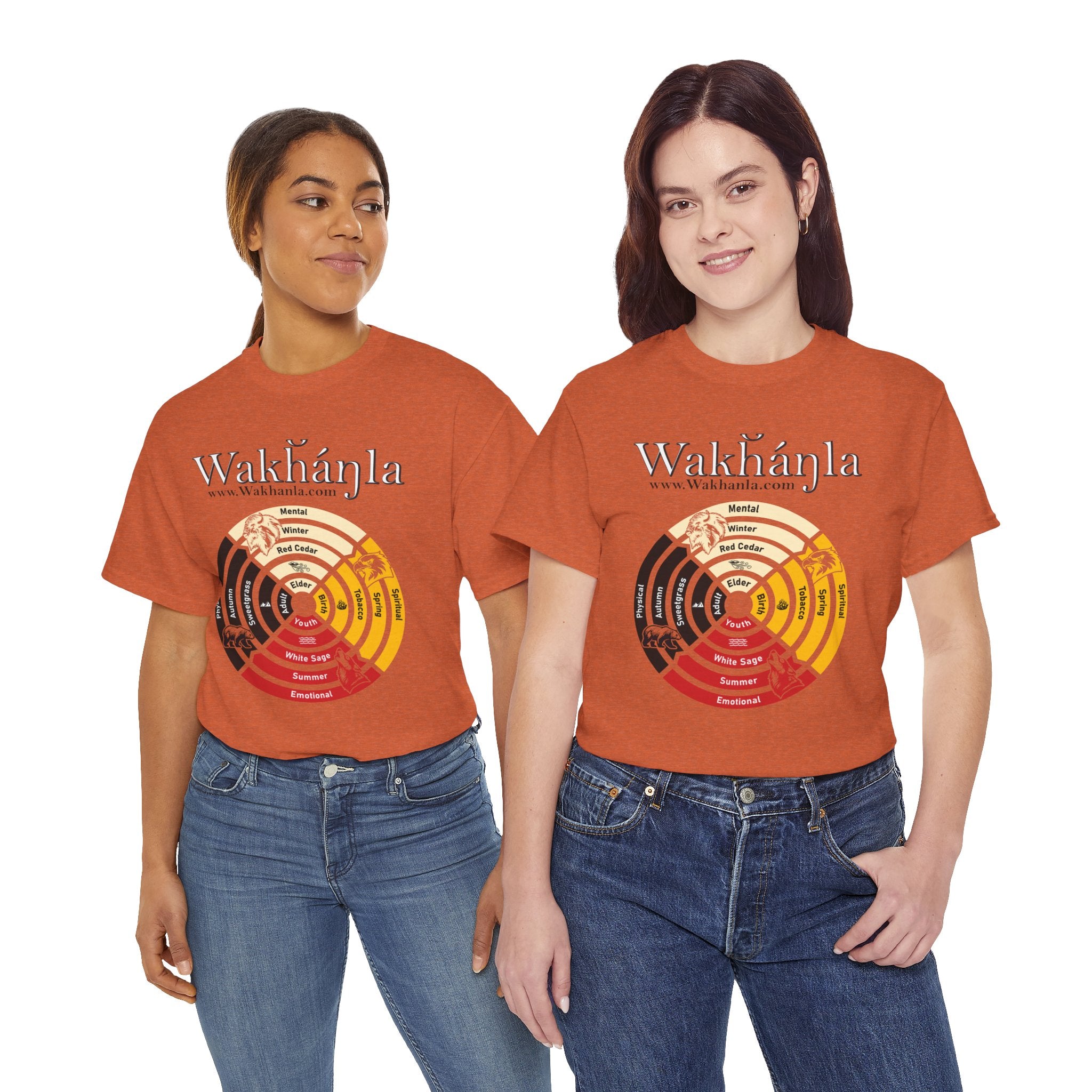Medicine Wheel Concentric Tee — Sacred Four Teachings Cotton Shirt