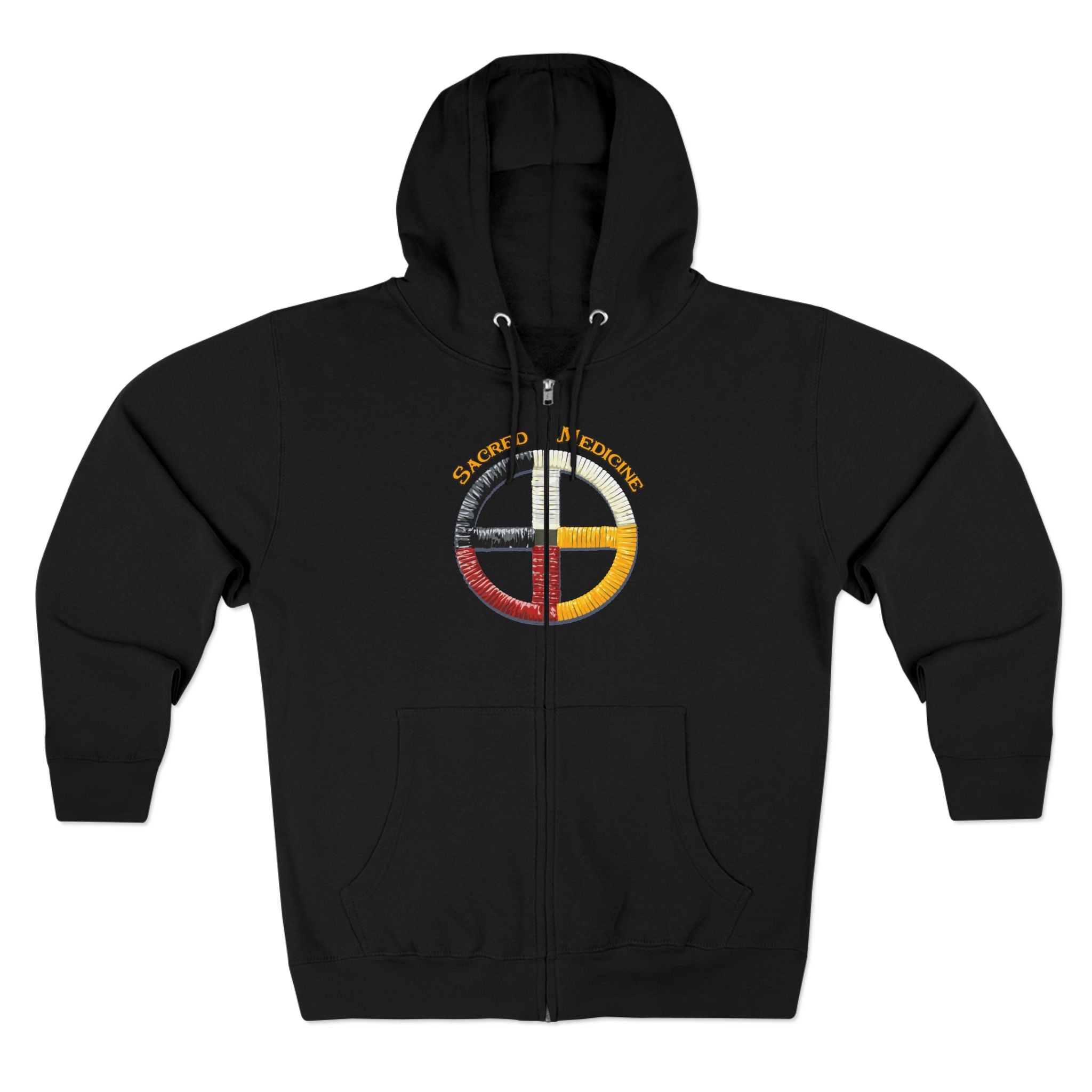Ojibwe* Style Medicine Wheel Zip Hoodie