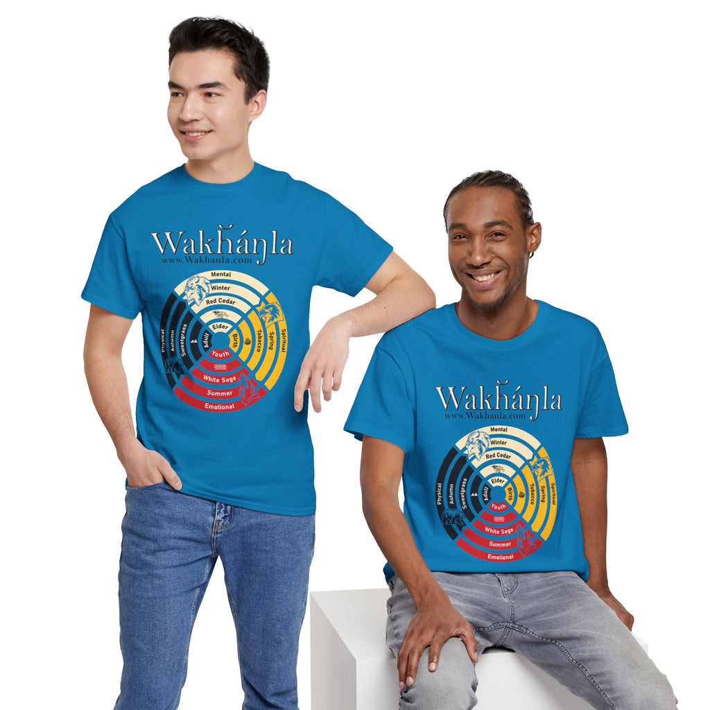 Medicine Wheel Concentric Tee — Sacred Four Teachings Cotton Shirt