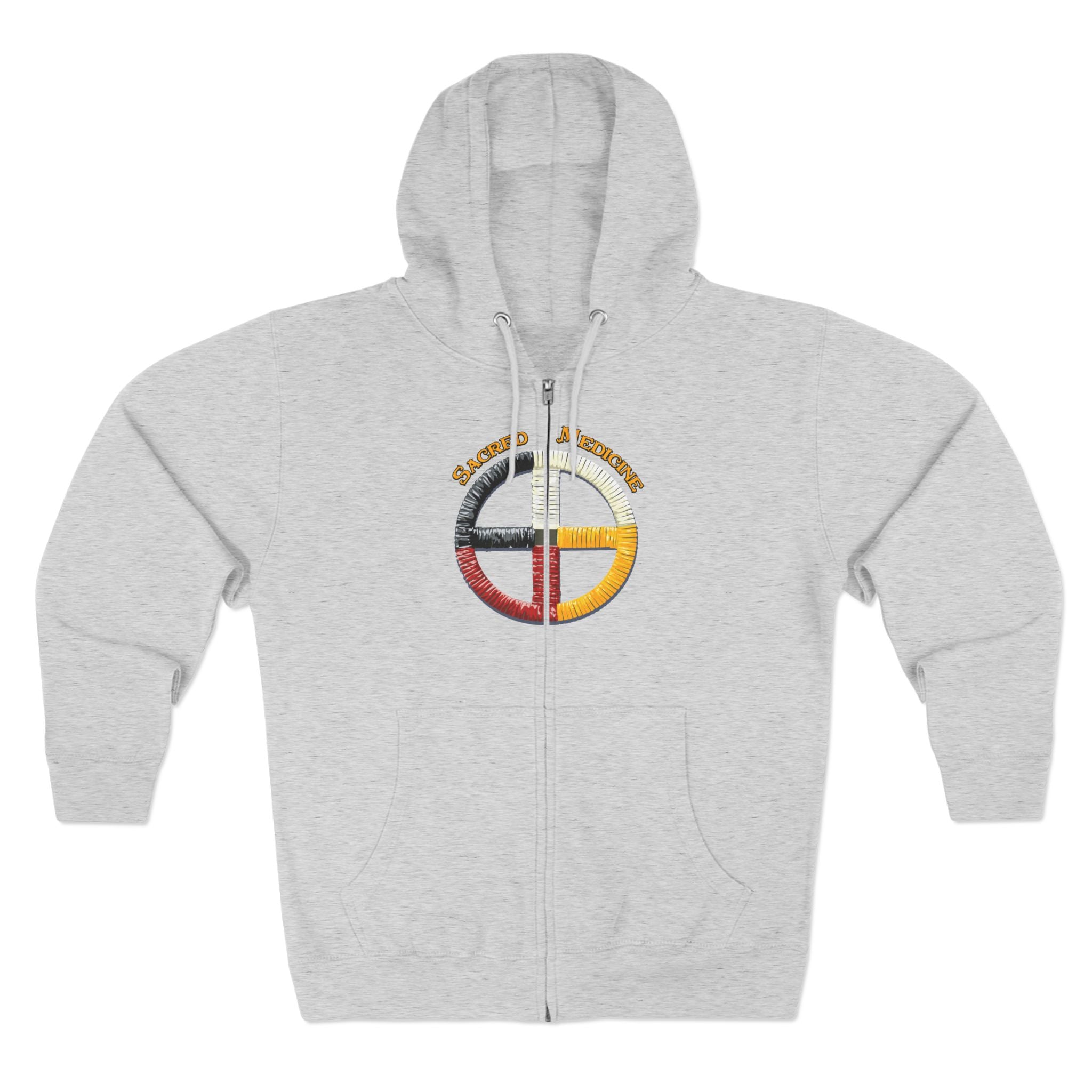 Ojibwe* Style Medicine Wheel Zip Hoodie