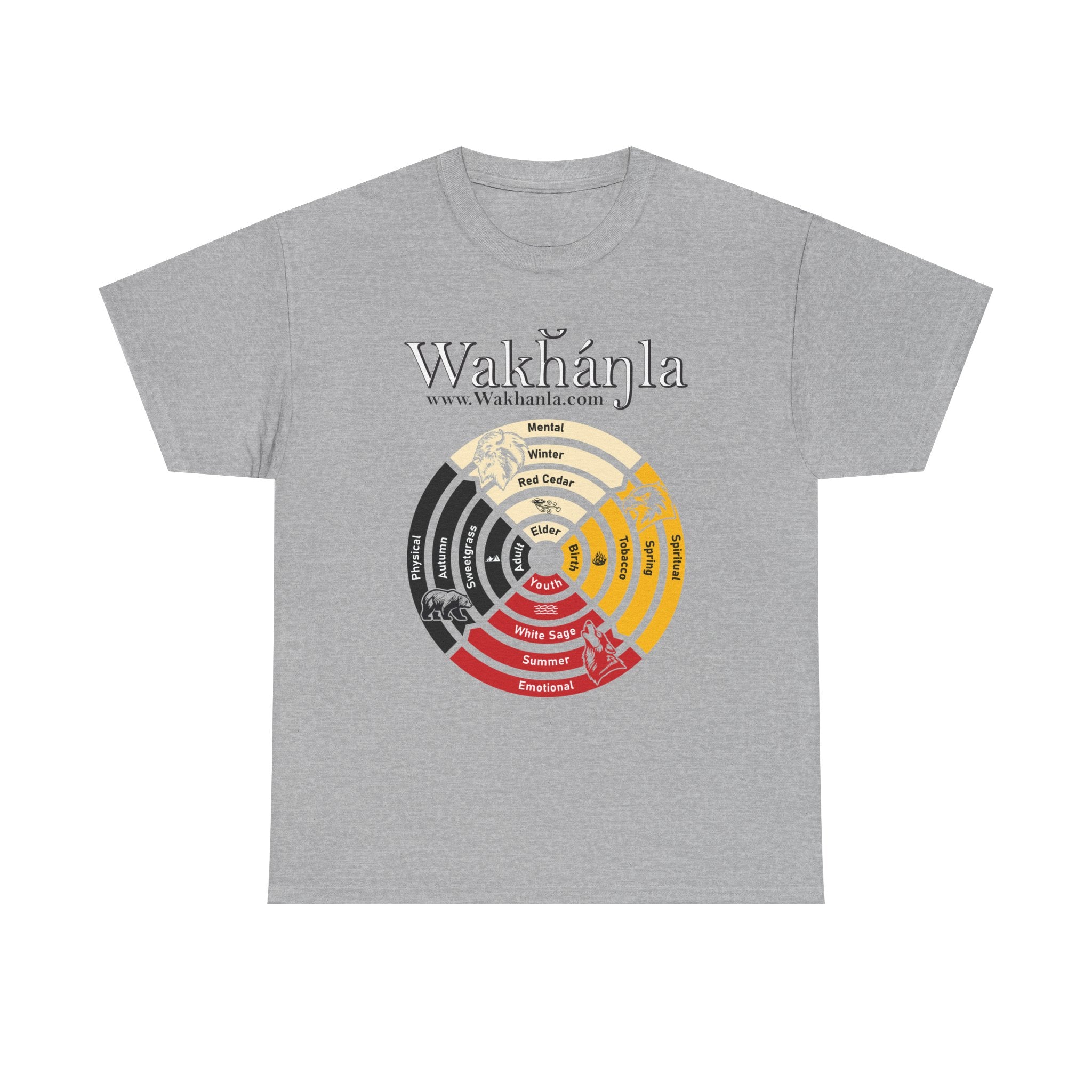 Medicine Wheel Concentric Tee — Sacred Four Teachings Cotton Shirt