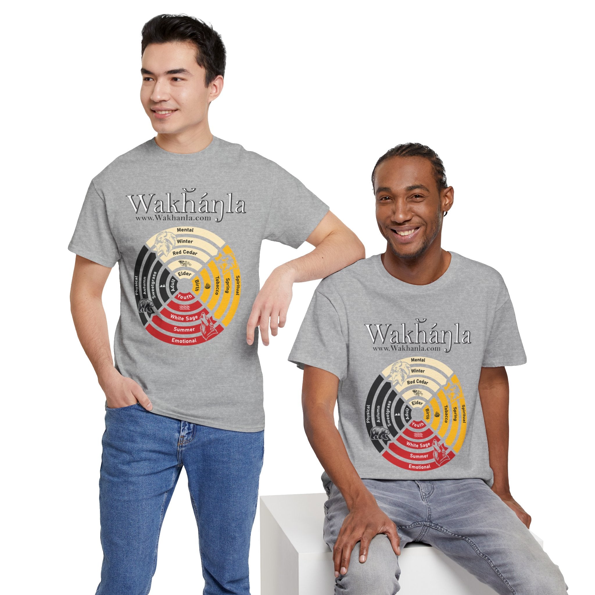 Medicine Wheel Concentric Tee — Sacred Four Teachings Cotton Shirt