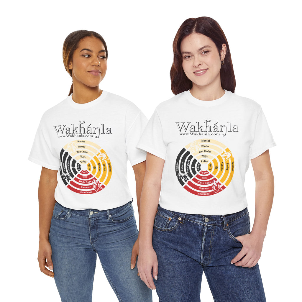 Medicine Wheel Concentric Tee — Sacred Four Teachings Cotton Shirt
