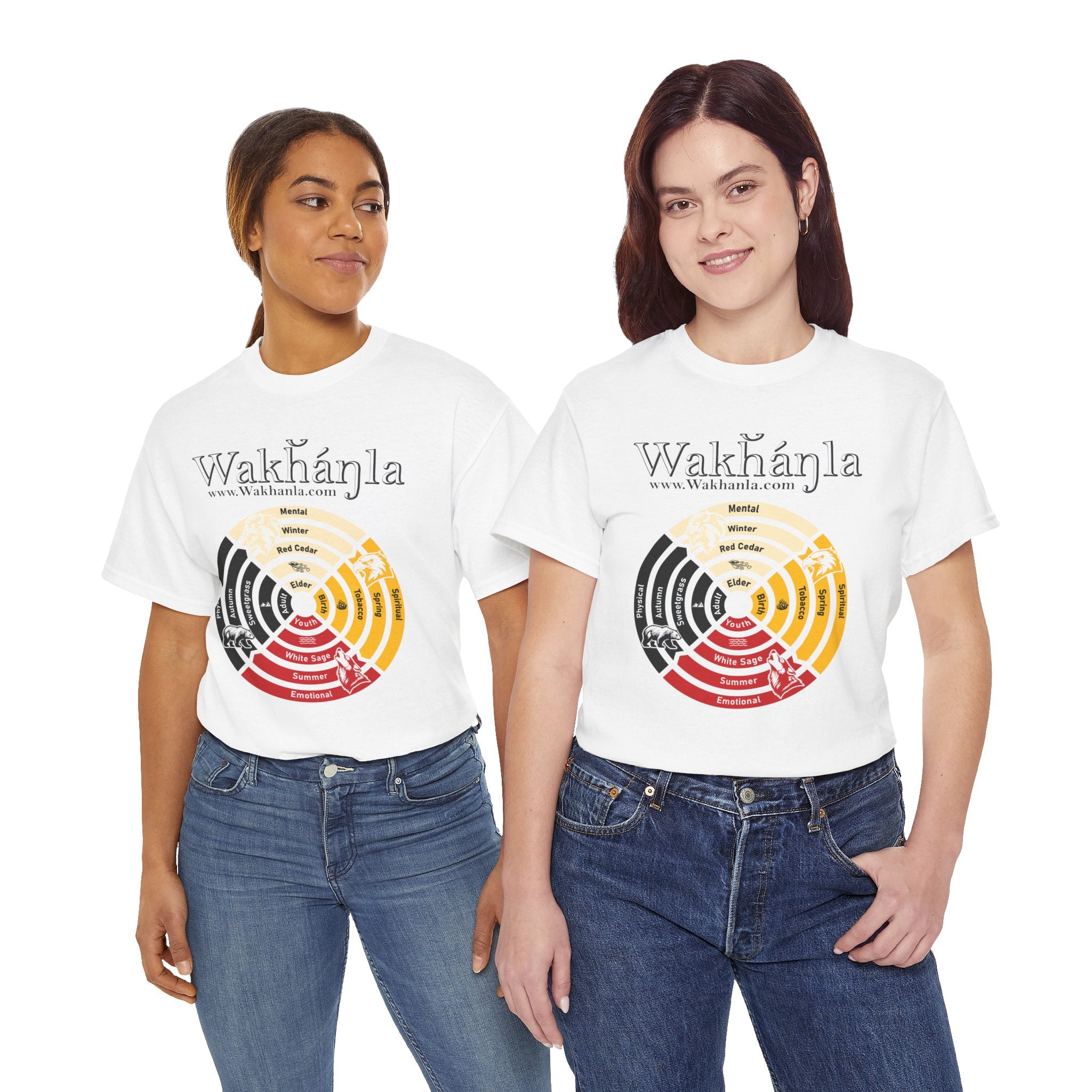 Medicine Wheel Concentric Tee — Sacred Four Teachings Cotton Shirt