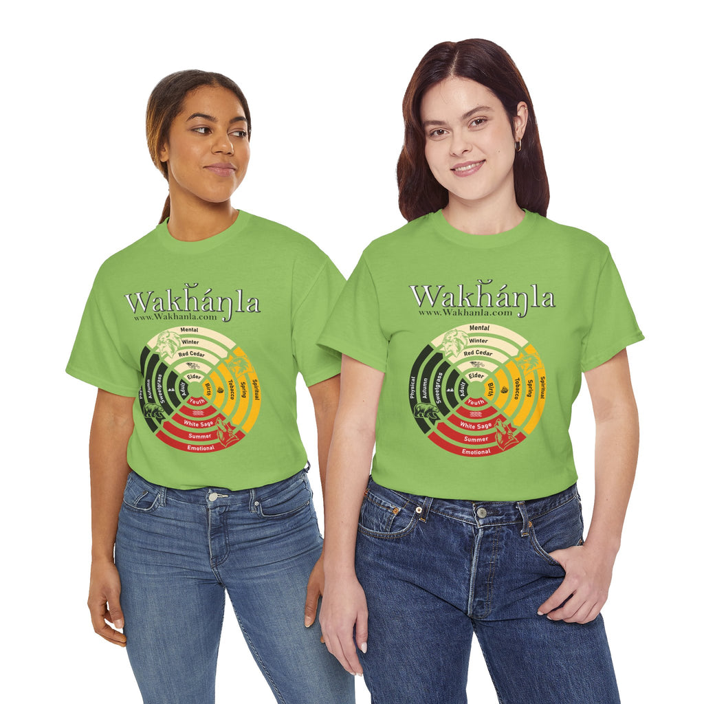 Medicine Wheel Concentric Tee — Sacred Four Teachings Cotton Shirt